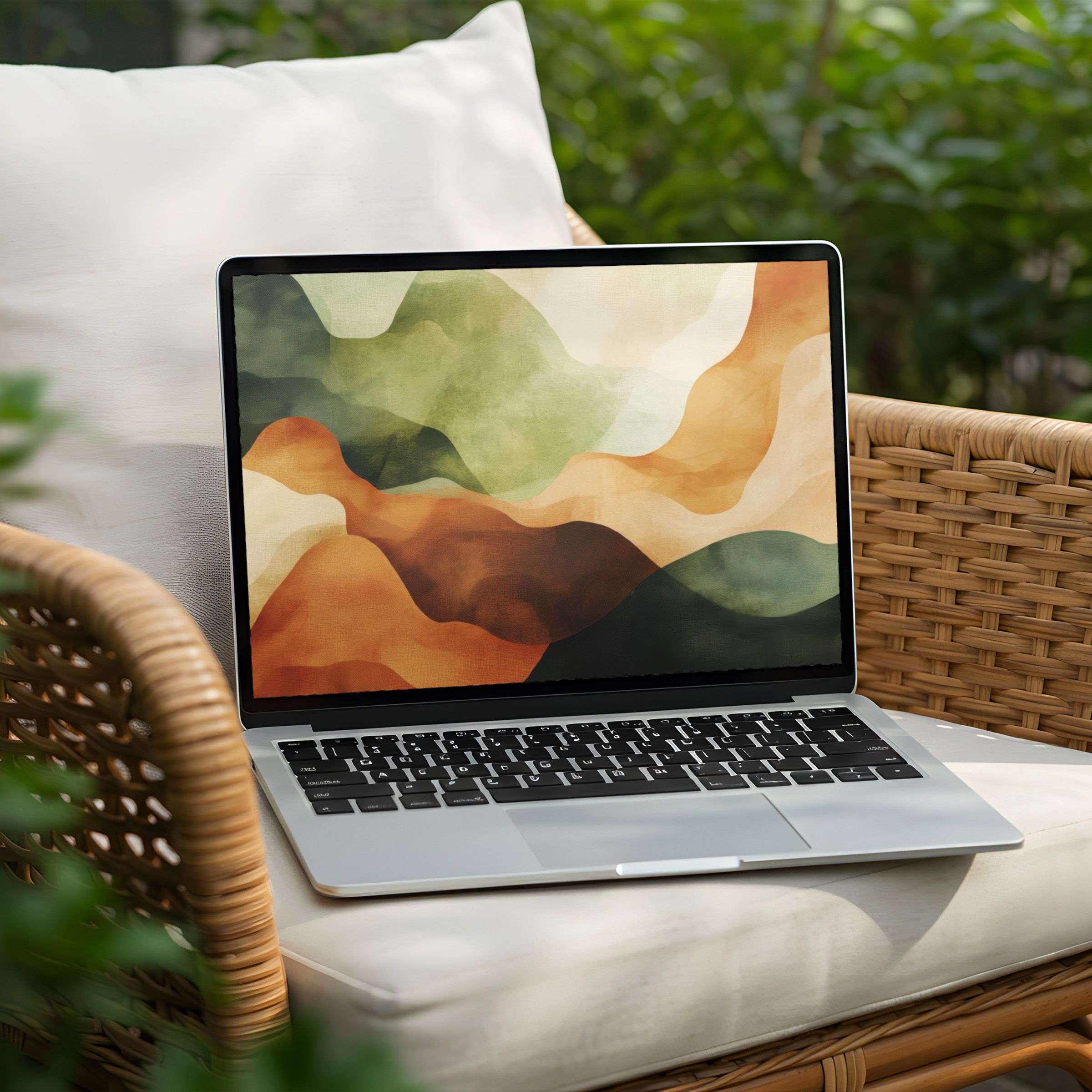 Elegant abstract desktop background enhances your PC or Laptop with calming earthy tones instant download for mindful inspiration