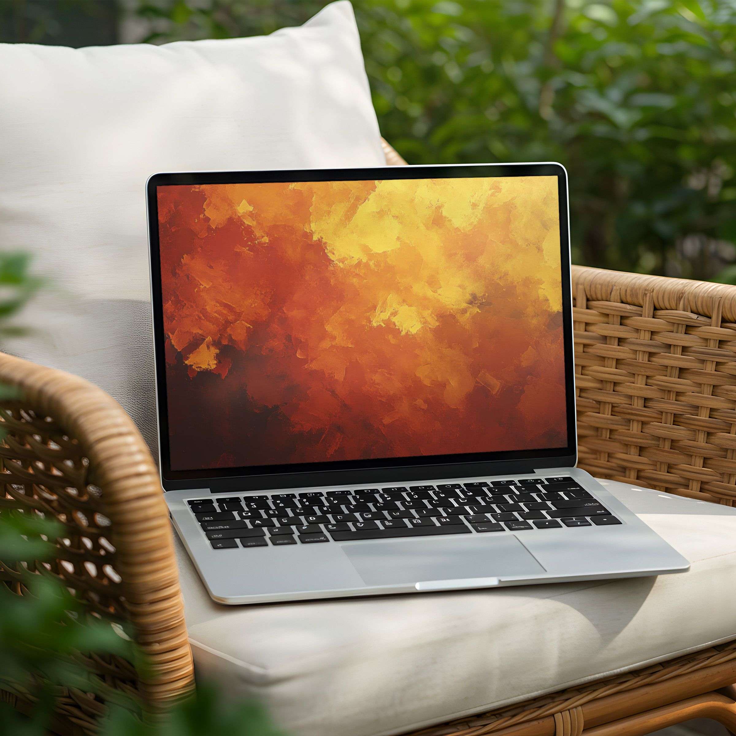 Elegant autumn-inspired abstract desktop background for PC and Laptop instant download to enhance mindfulness and tranquility