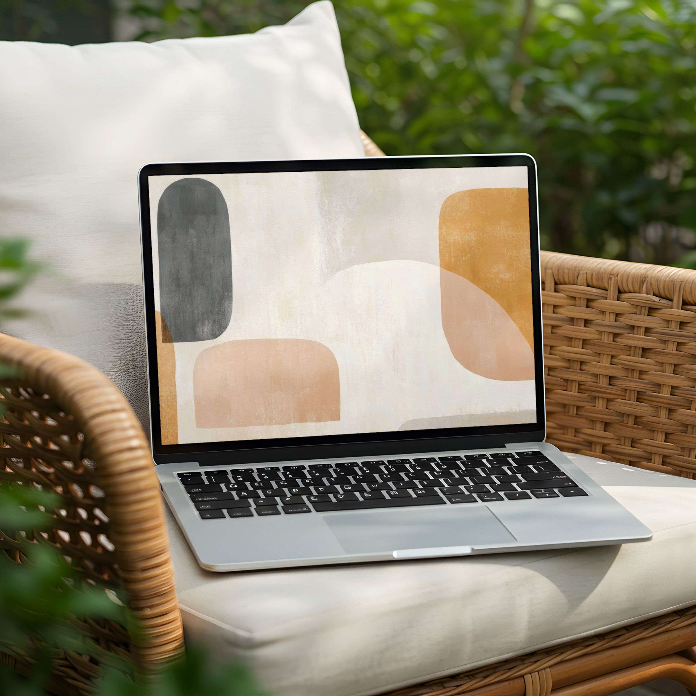 Elegant abstract desktop background with warm earth tones for instant download adds calm aesthetics to your PC or Laptop screen