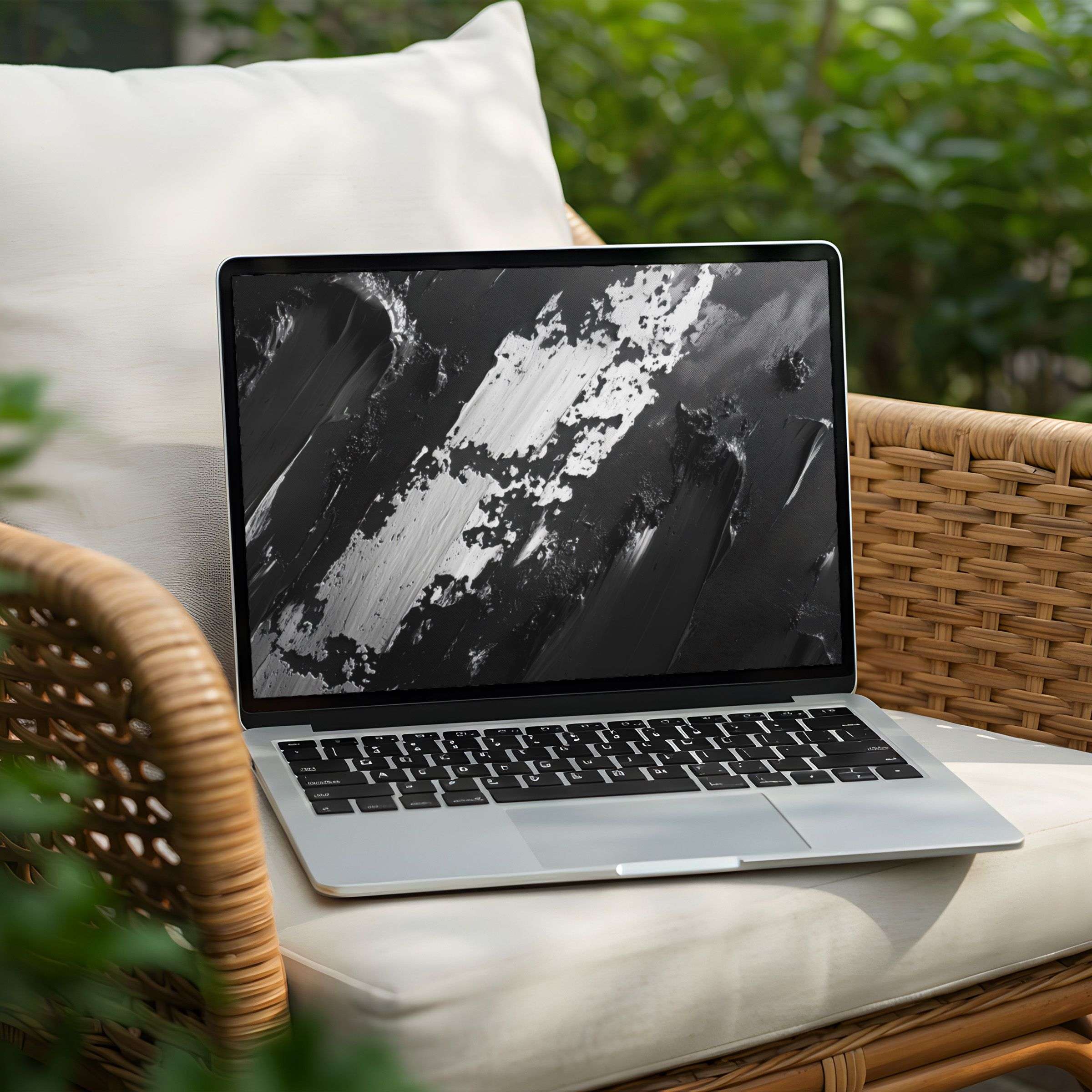 Elegant black and white desktop background for PC and Laptop brings calm and inspiration with instant download option