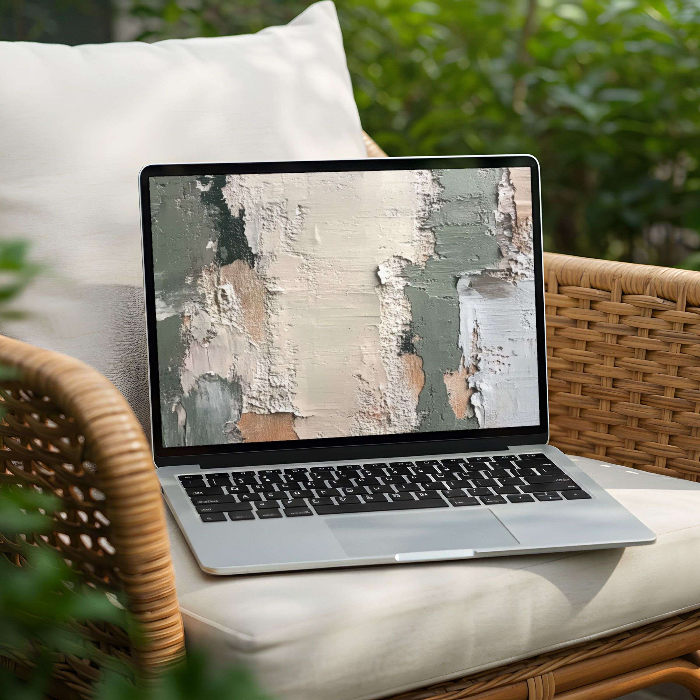 Elegant abstract textures in calming hues create a serene desktop background for PC and Laptop instant download available