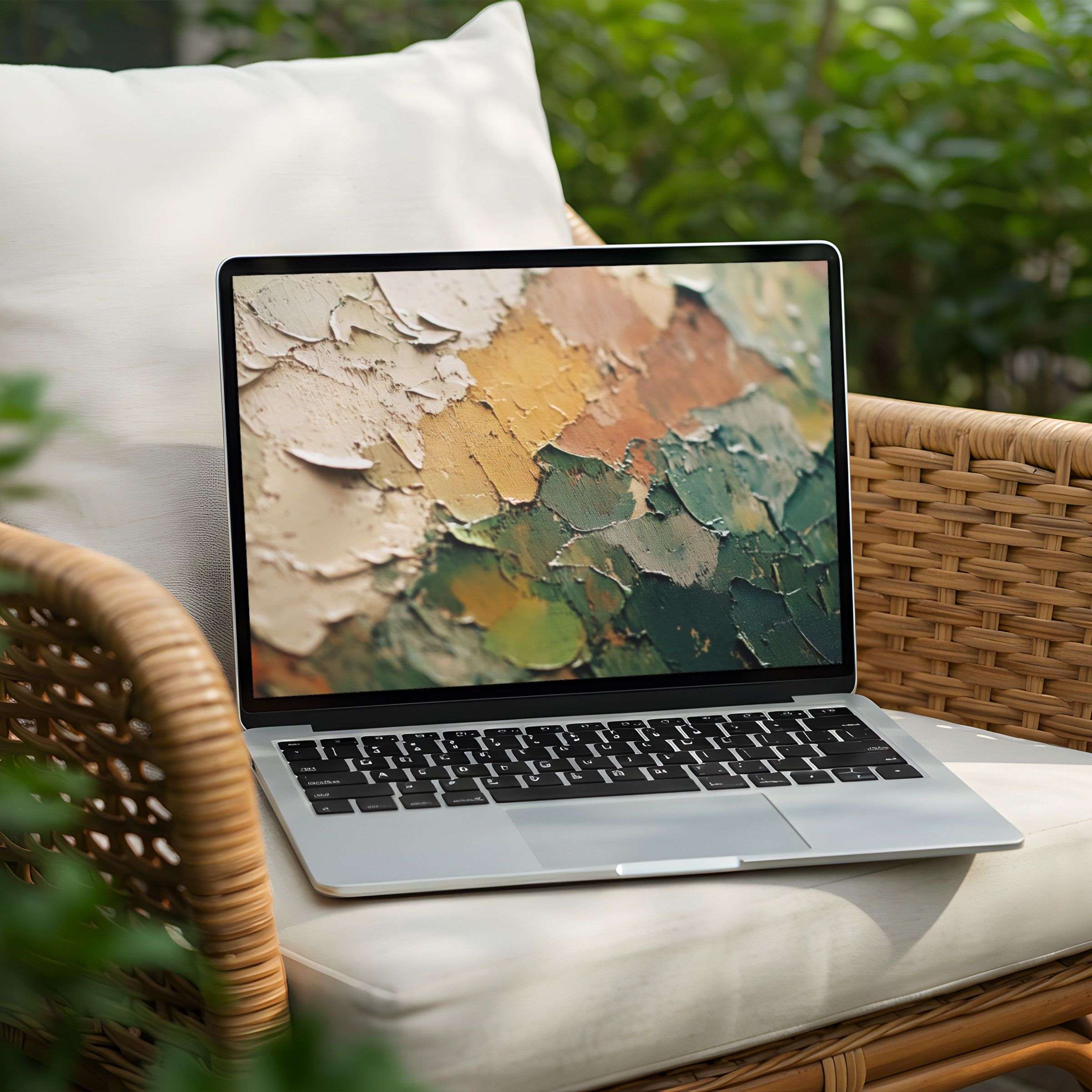 Elegant abstract desktop background on PC for instant download brings calm inspiration to your laptop with earthy textures