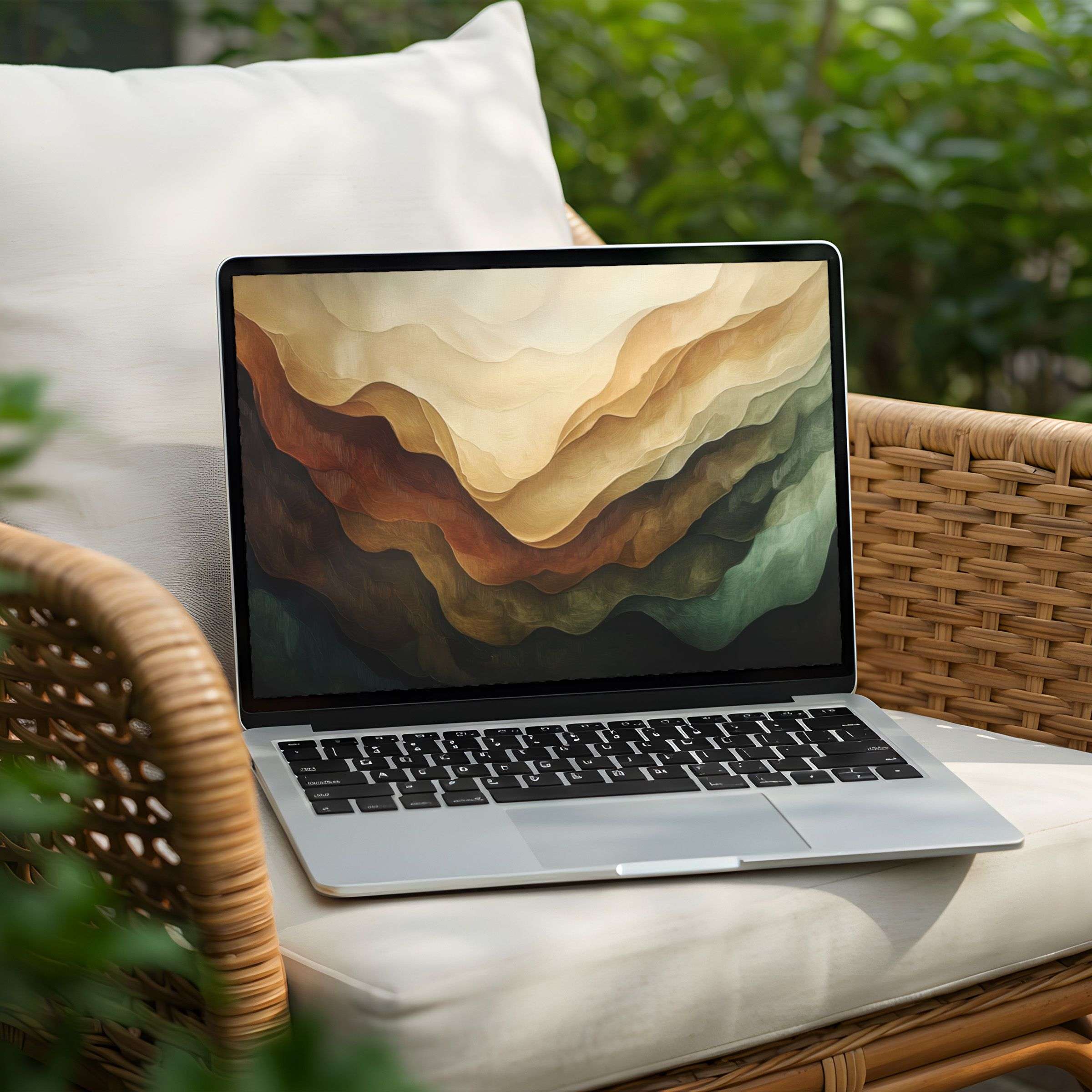 Inspiring abstract desktop background for instant download on PC or Laptop evoking calm and elegance through soothing earth tones