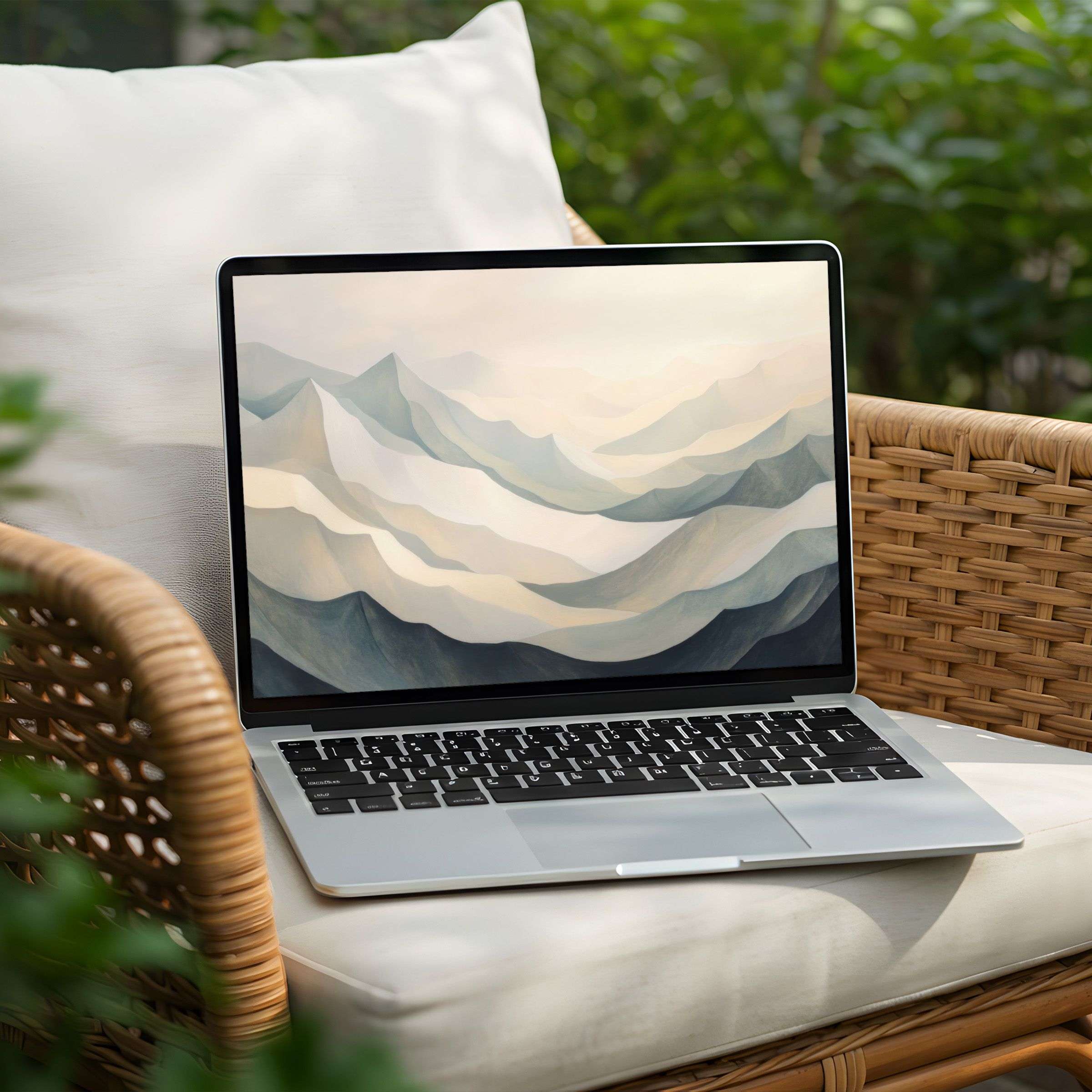 Elegant mountain-inspired desktop background for PC or Laptop offers instant download to enhance mindfulness and tranquility