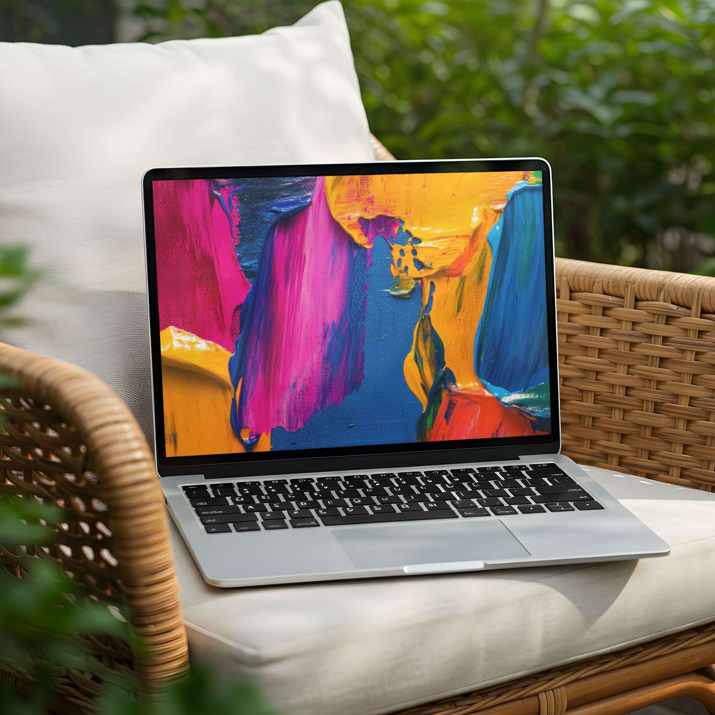 Vibrant abstract art desktop background for PC or Laptop instant download inspires calm with elegant textures and bold colors