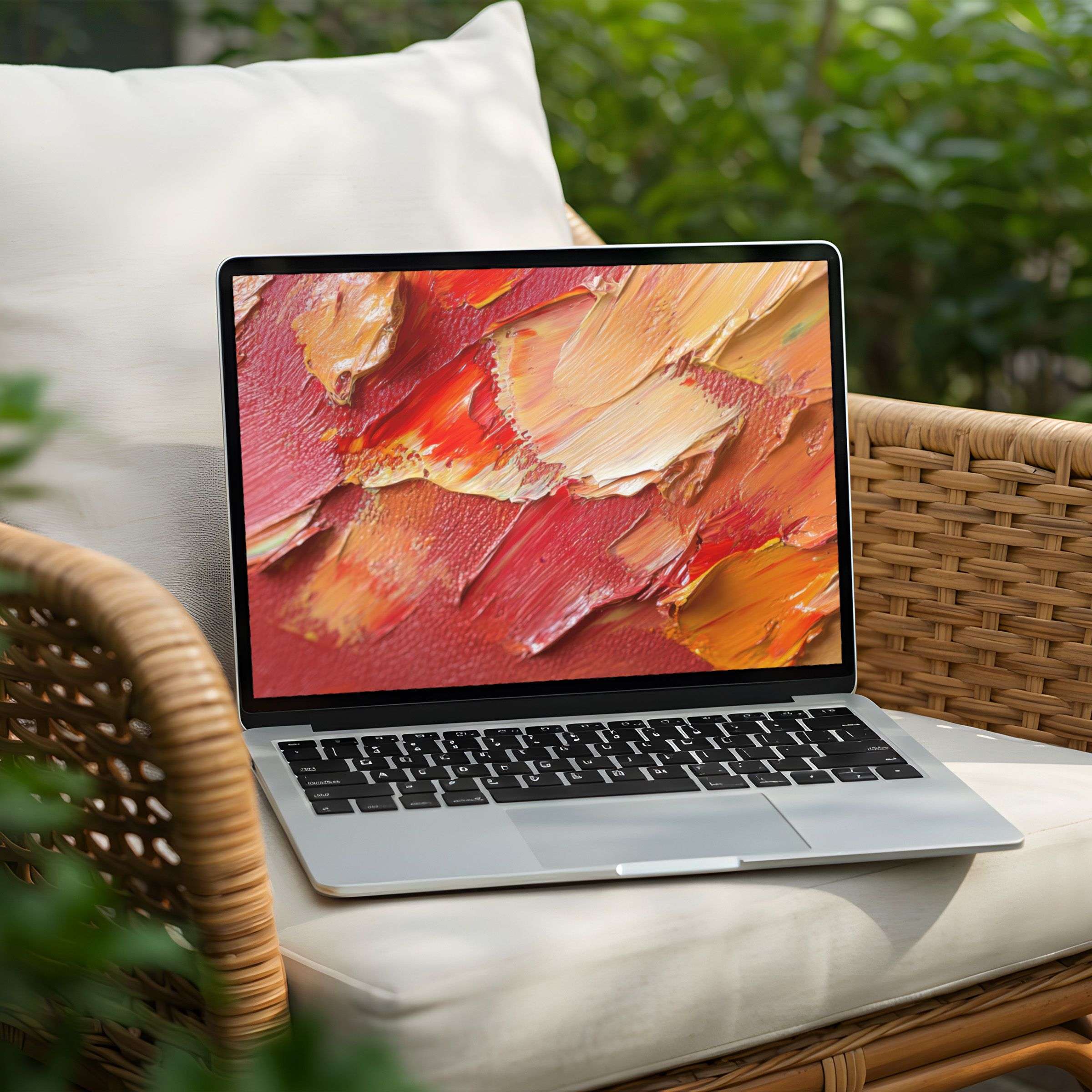 Elegant abstract texture on PC desktop background offers calm and inspiration for your Laptop instant download in warm hues