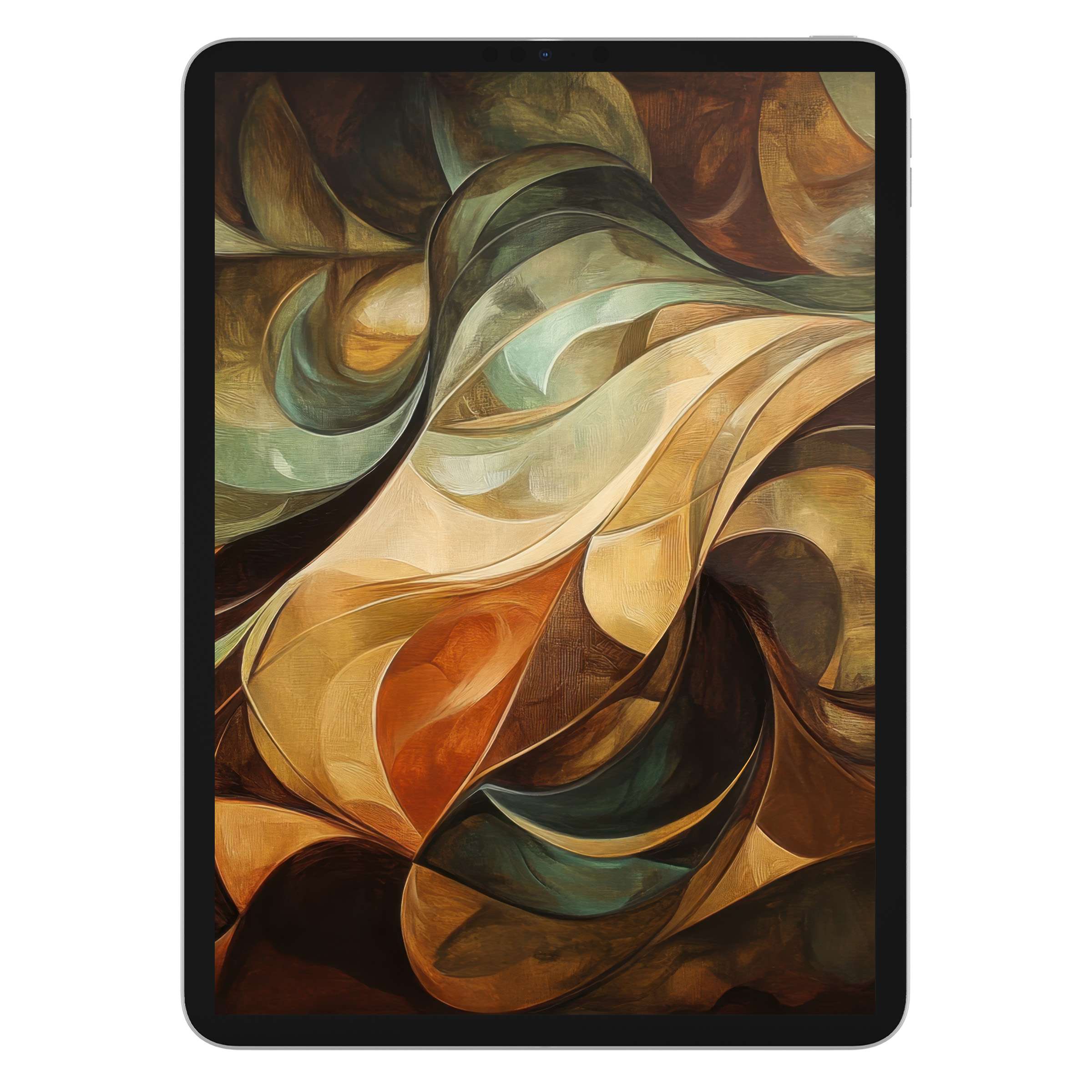 Elegant abstract iPad wallpaper with warm hues and smooth textures, perfect background for any tablet; digital download available now