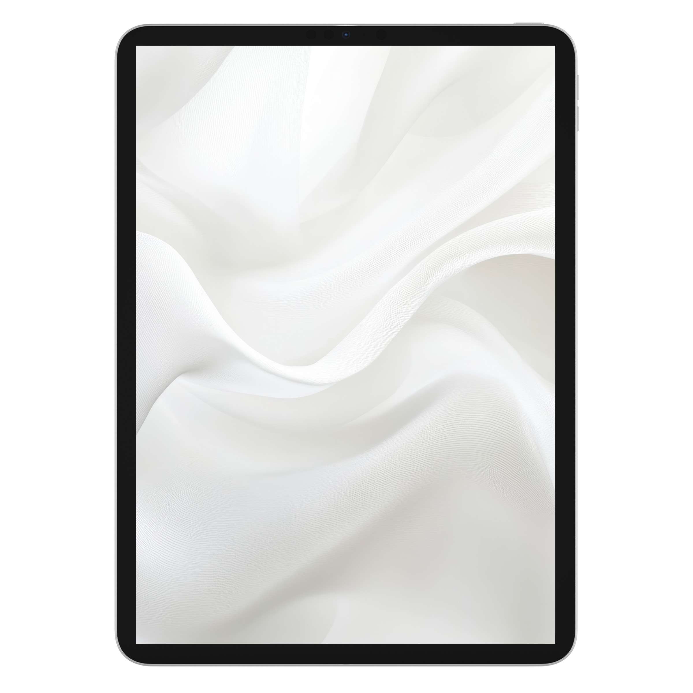Elegant abstract iPad wallpaper with soft white waves; perfect digital download for serene tablet backgrounds on Android and Samsung devices