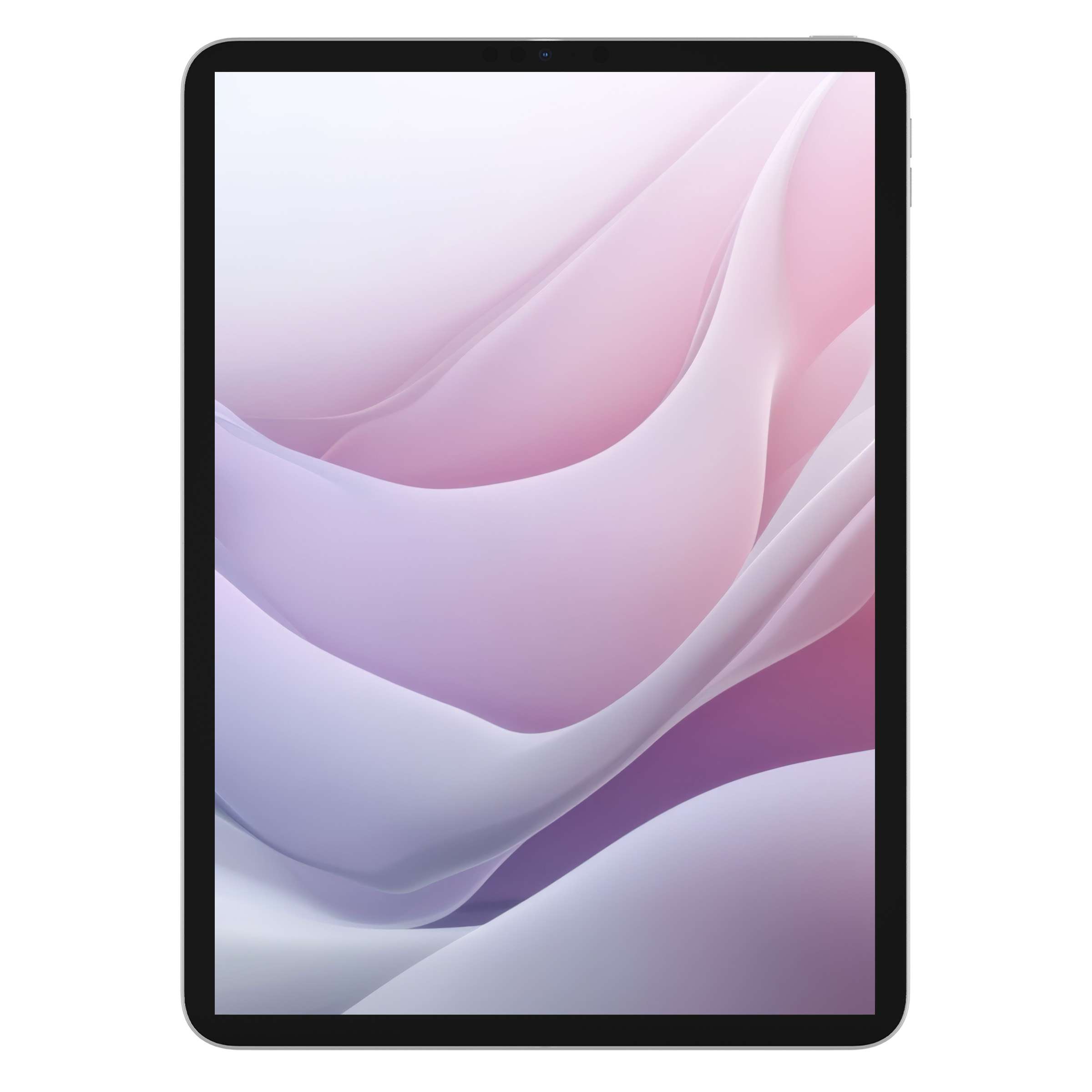 Elegant abstract iPad wallpaper with soft pink and lavender waves creating a serene digital download background for tablets
