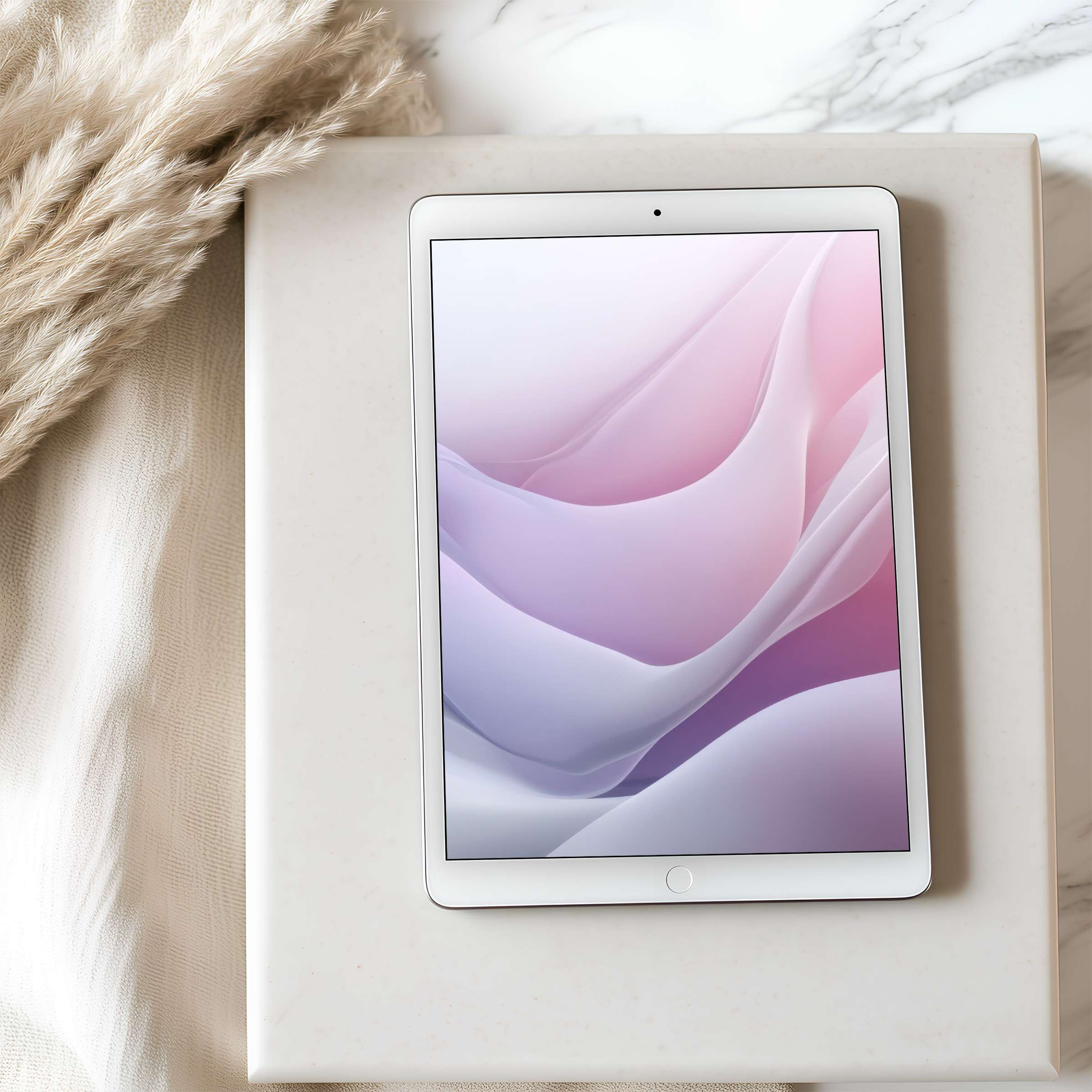 Tranquil pastel abstract tablet wallpaper for iPad or Android in high resolution enhances elegant interiors as a digital download
