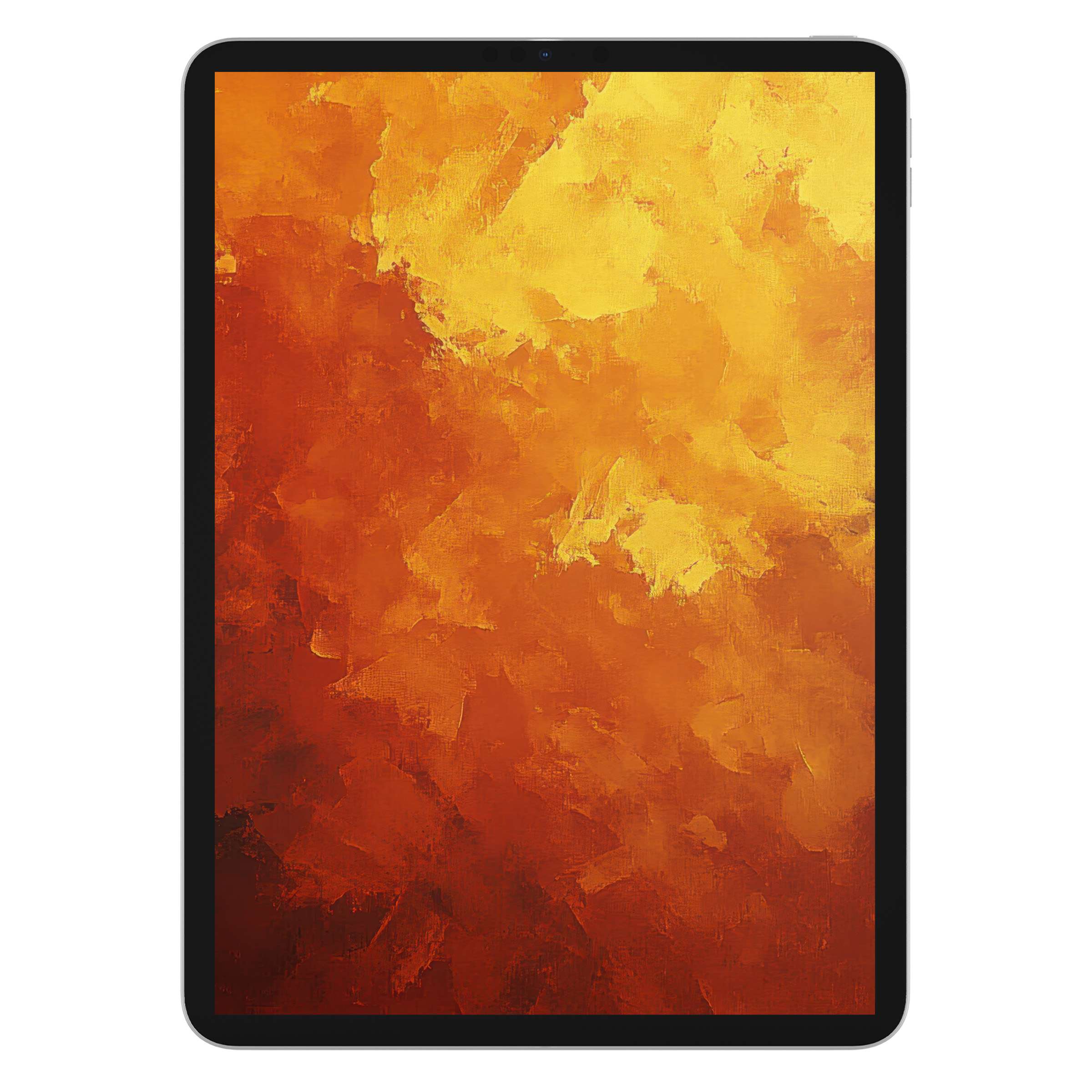 Abstract iPad wallpaper in warm orange and yellow tones offers a serene digital download background for tablet users seeking elegance