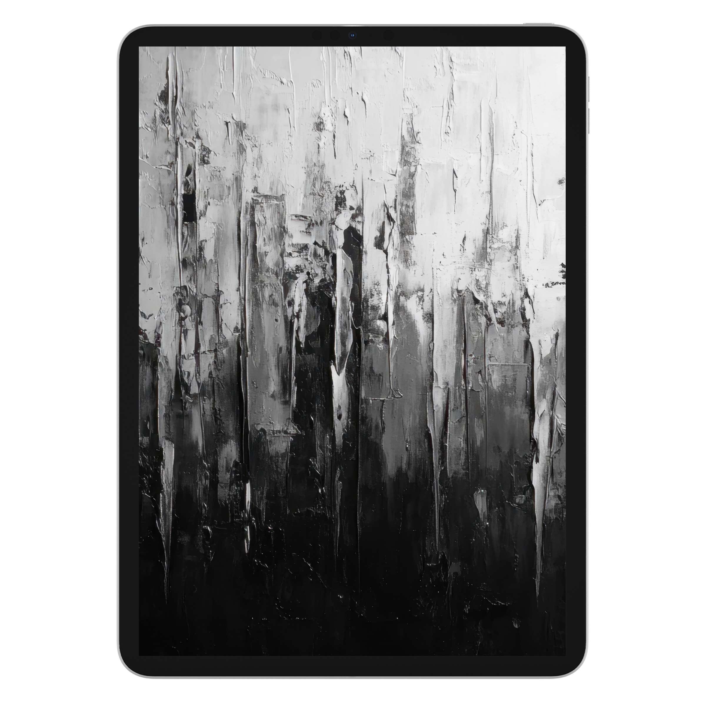 Elegant abstract iPad wallpaper with monochrome texture creates a serene digital download background for any tablet device