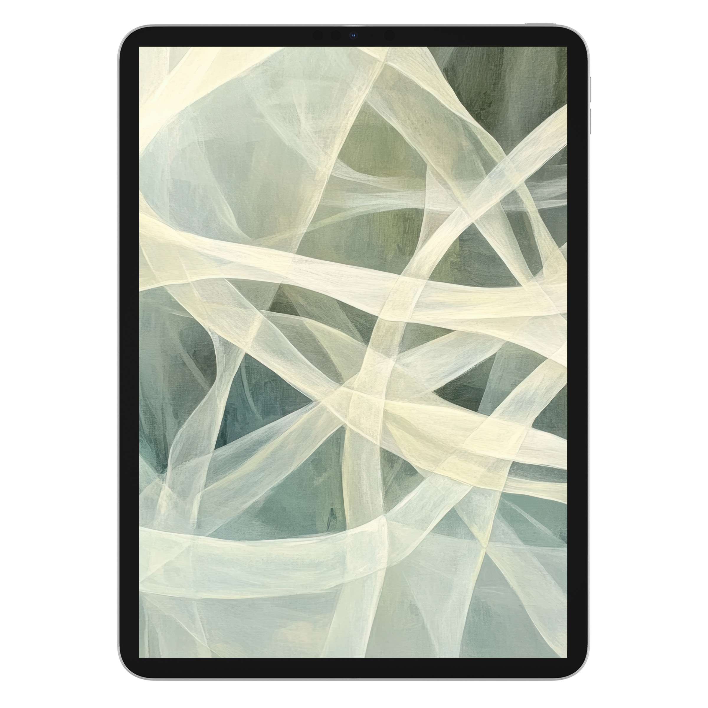 Elegant abstract iPad wallpaper with soothing pastel swirls creating a serene background for any tablet digital download use