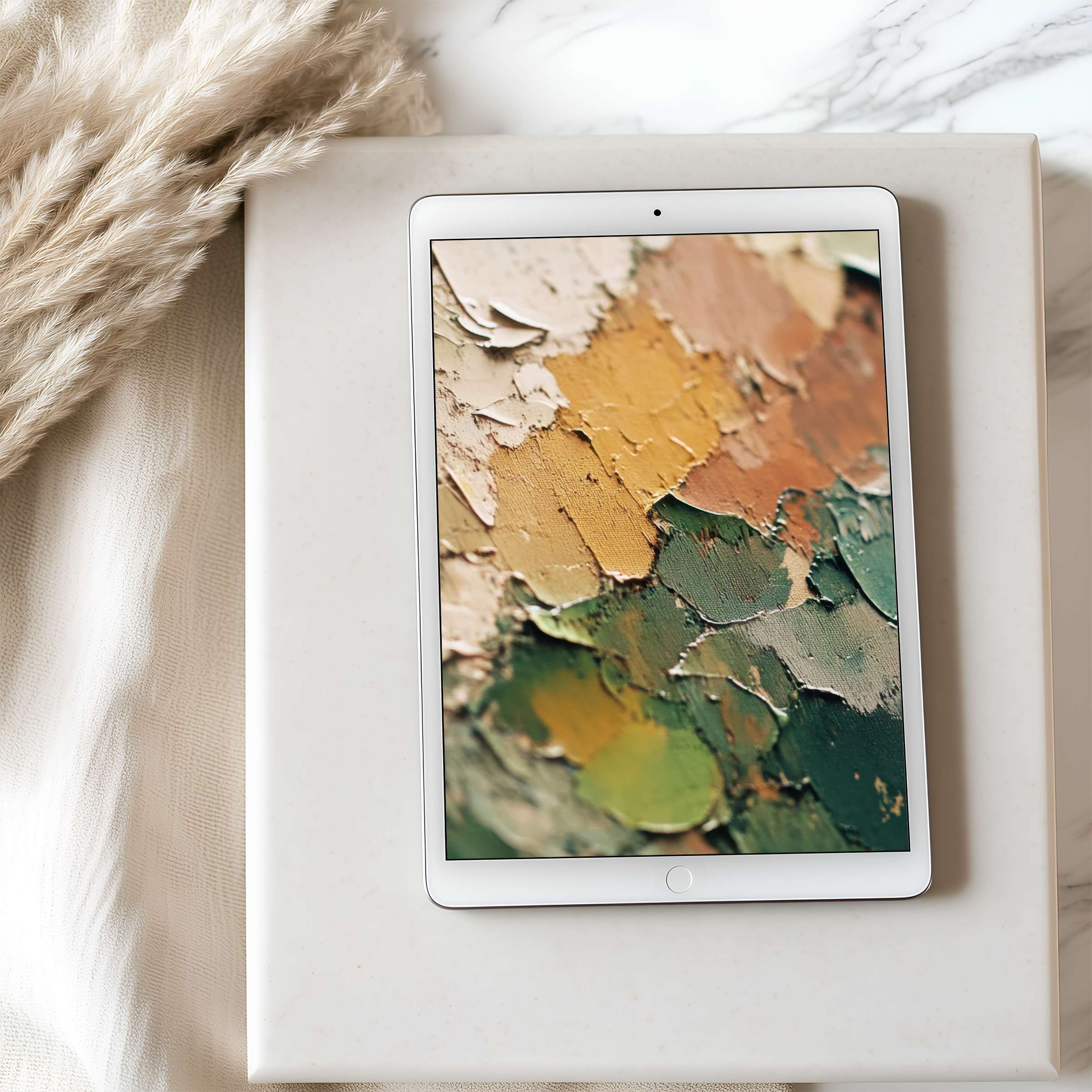 Elegant tablet wallpaper featuring textured earth tones in a high-resolution digital download, perfect for iPad, adds calm elegance