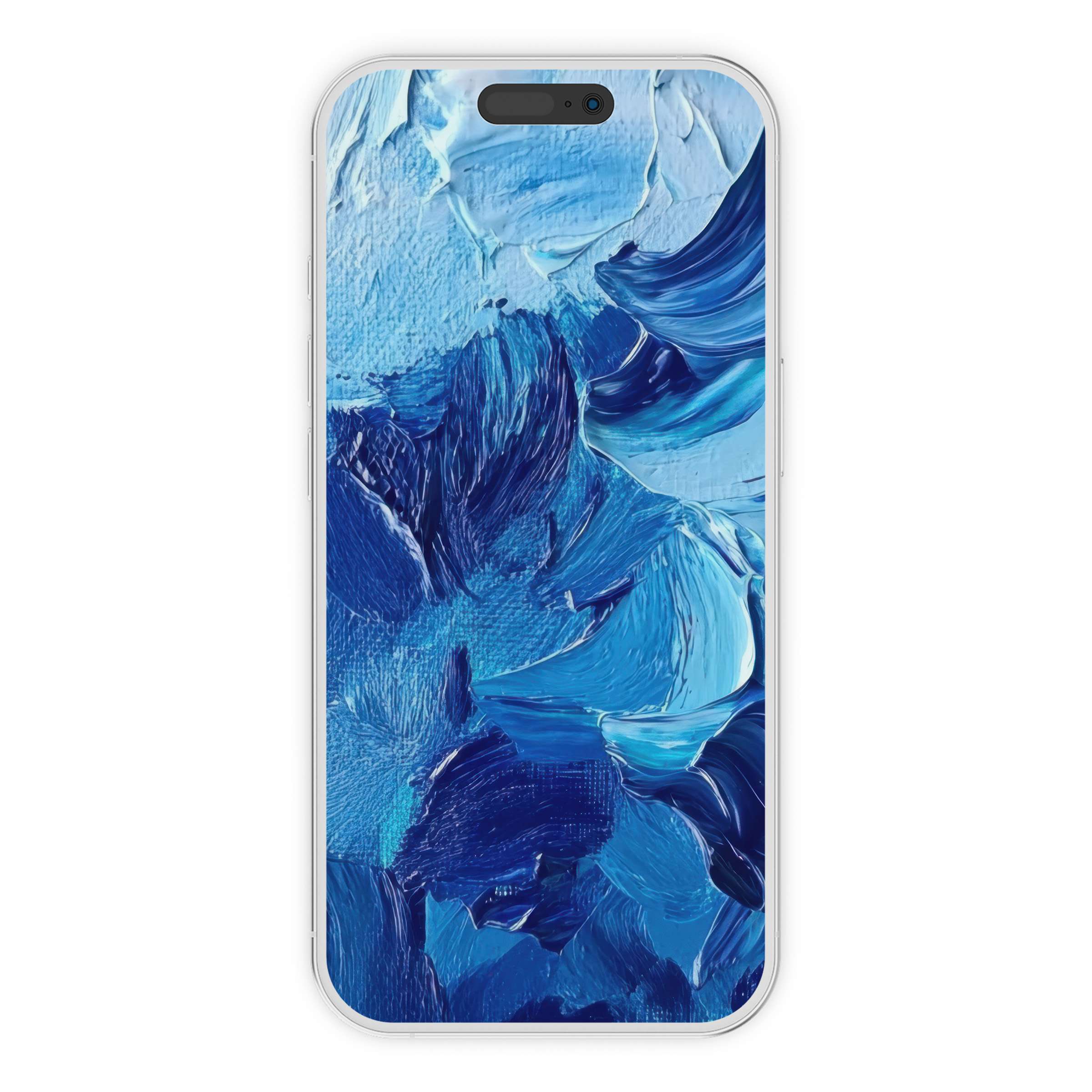 Elegant abstract iPhone wallpaper in soothing blue brushstrokes for a calming digital download phone background, enhancing serenity and style