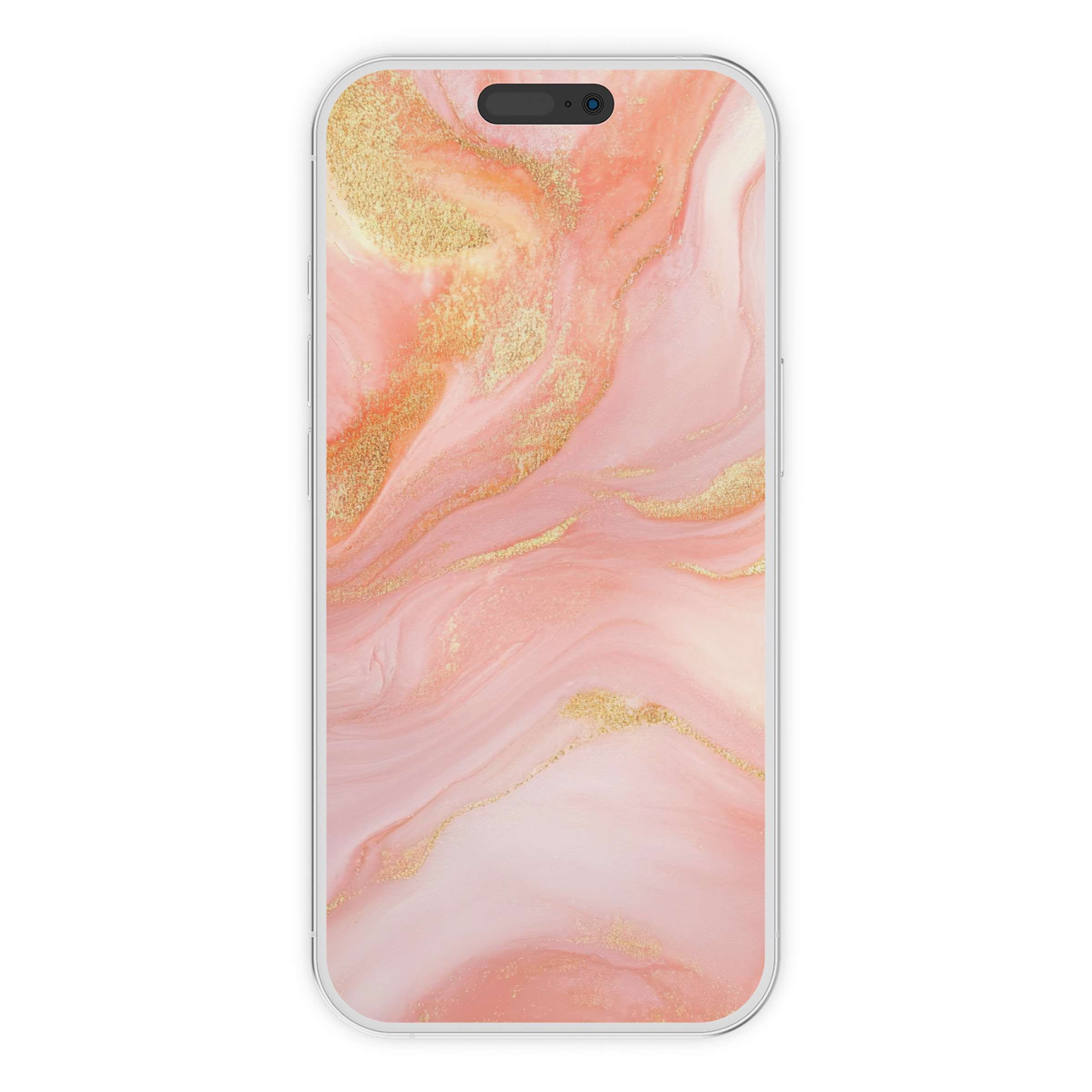 Elegant abstract iPhone wallpaper in soft pink and gold tones for a calming phone background, perfect as a digital download