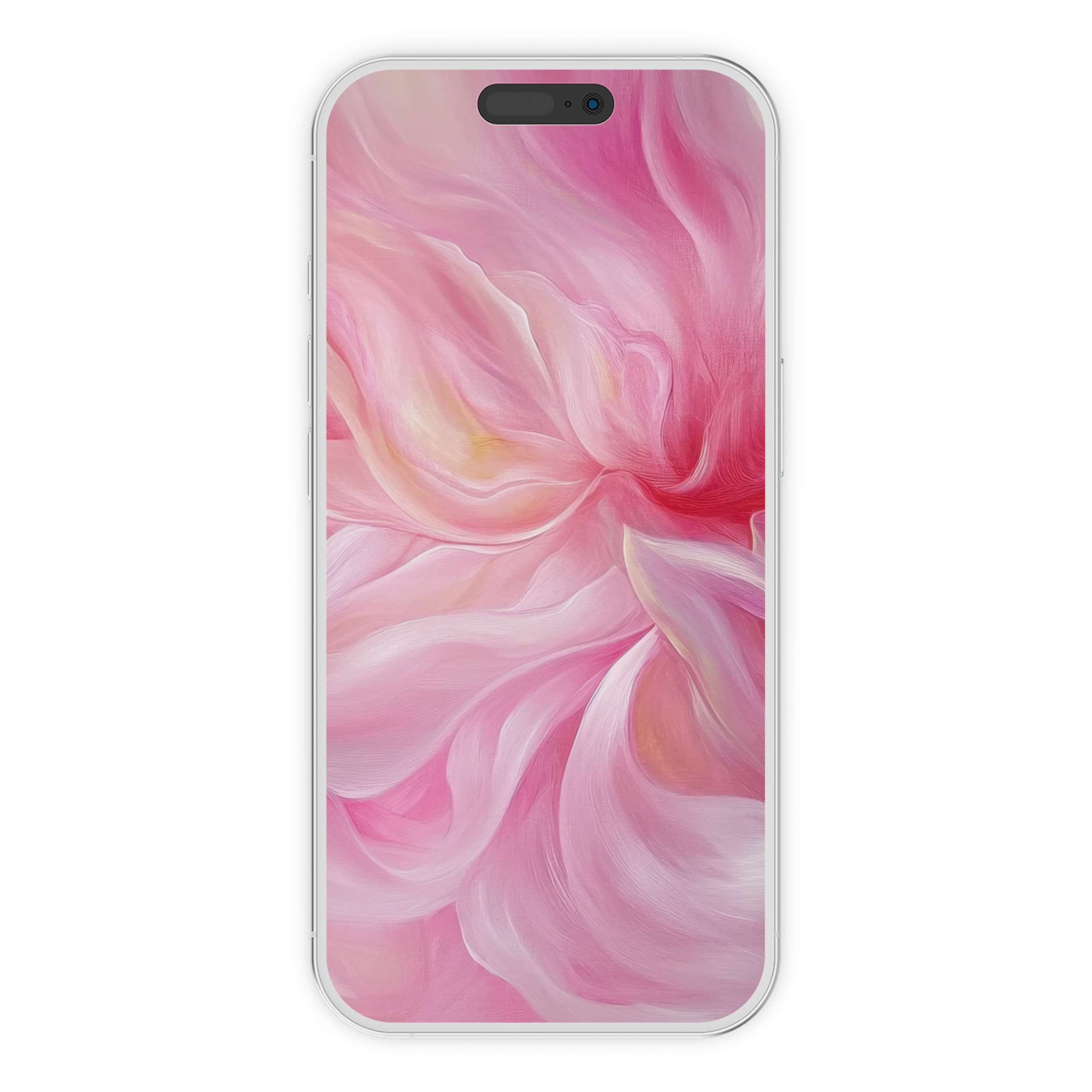 Elegant abstract iPhone wallpaper featuring soft pink hues and flowing textures for a calming phone background digital download