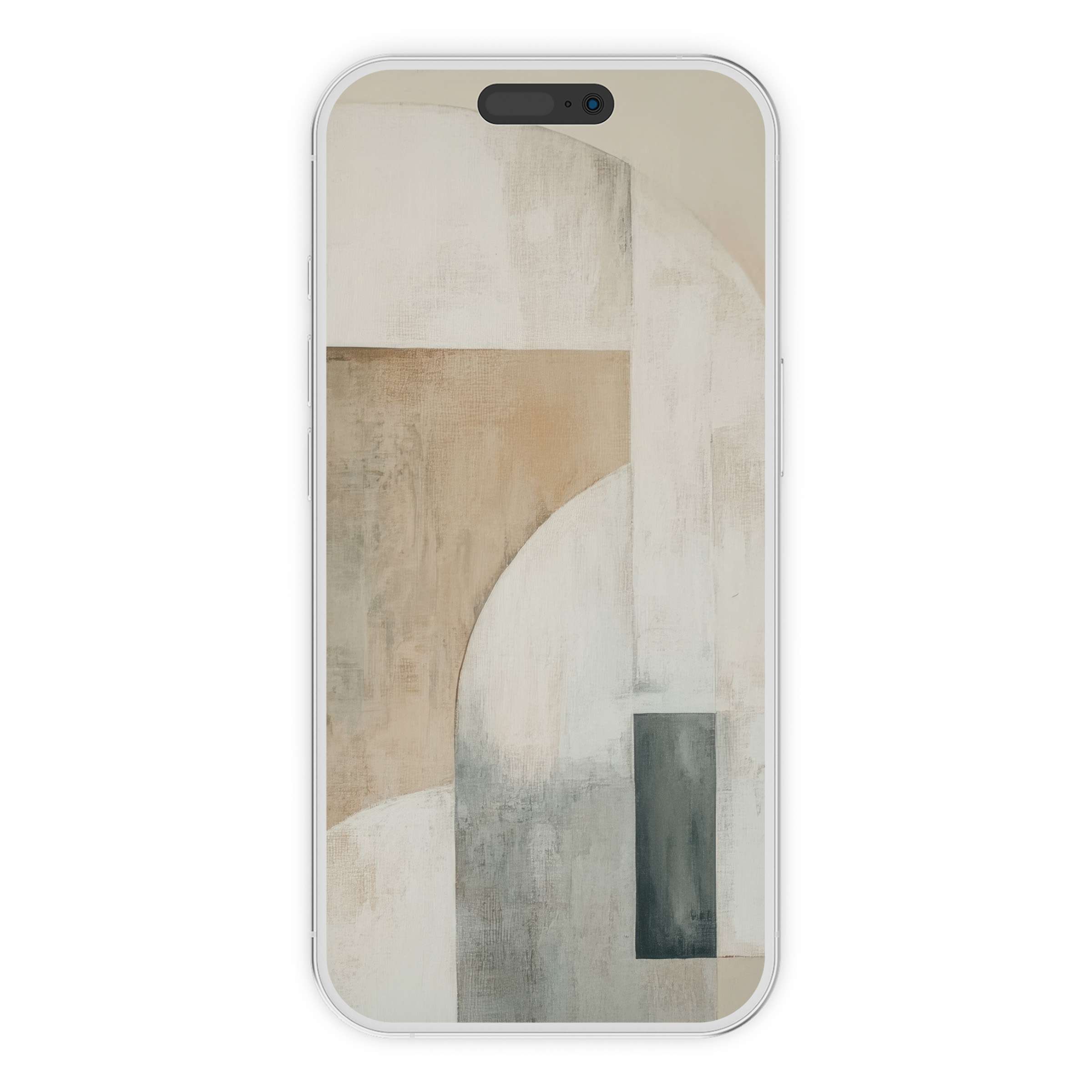 Elegant abstract iPhone wallpaper featuring soft earth tones and geometric shapes offers a calming digital download background for phones