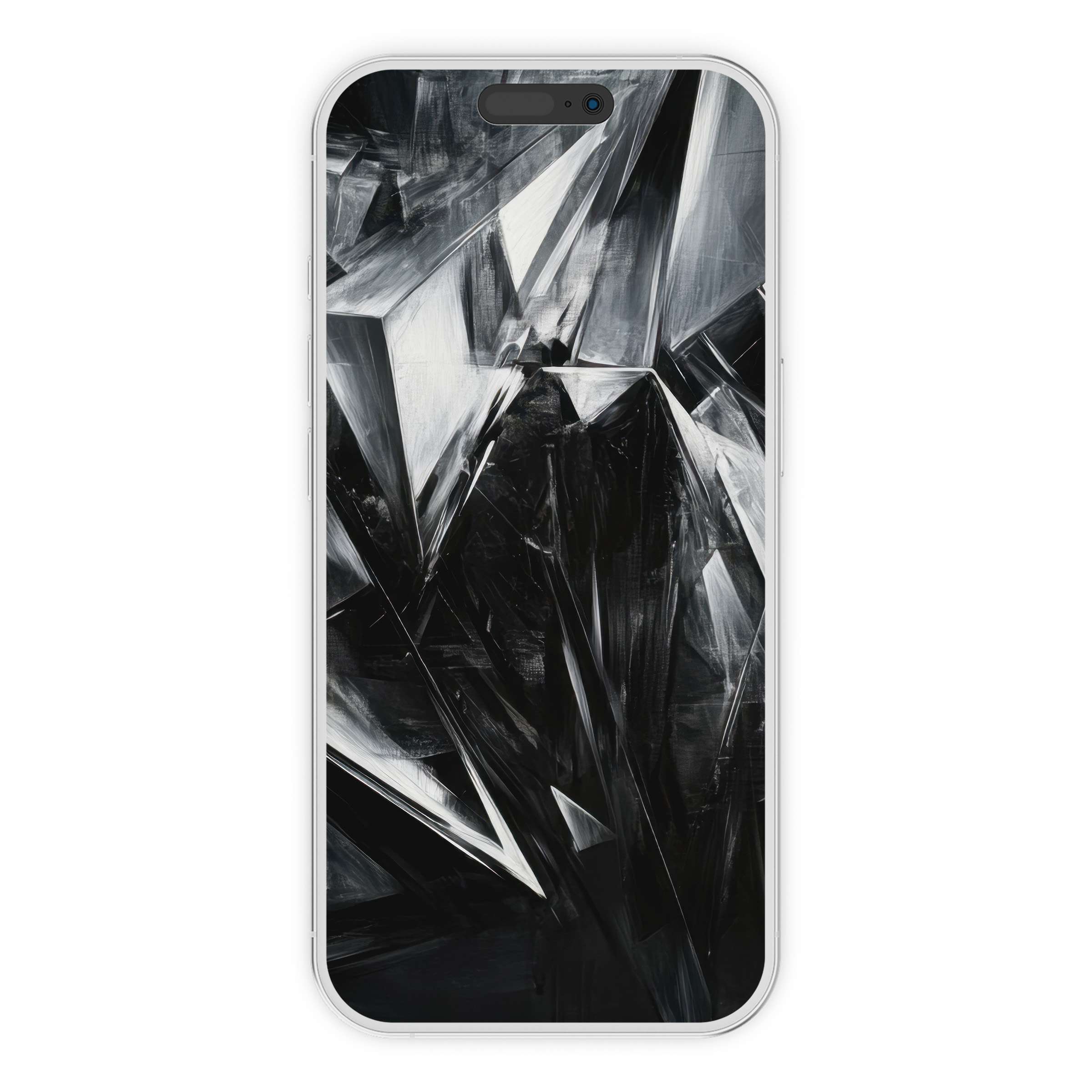Elegant abstract iPhone wallpaper with monochrome geometric textures and sharp contrasts for a stunning phone background digital download