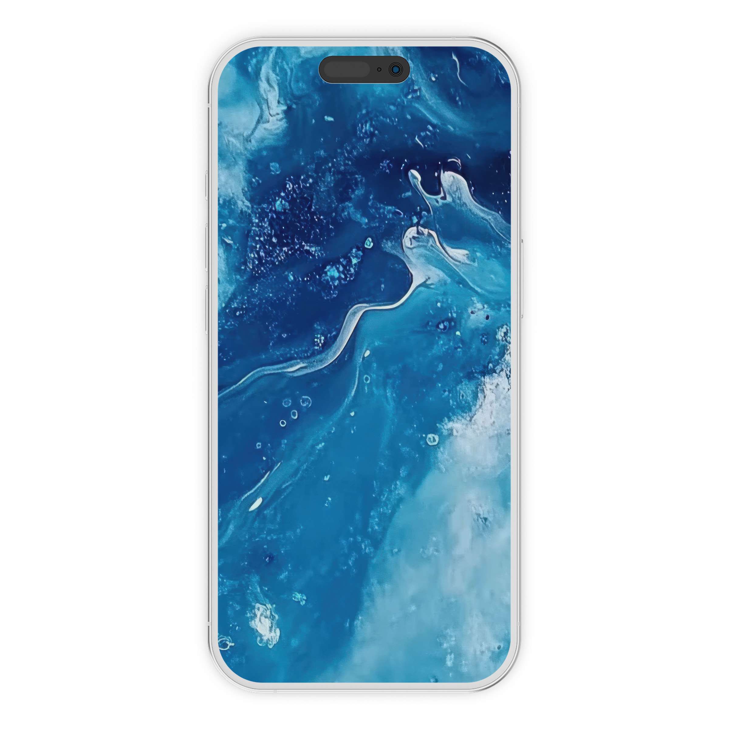 Elegant abstract iPhone wallpaper in serene blue tones, perfect for any phone background, available as a digital download today