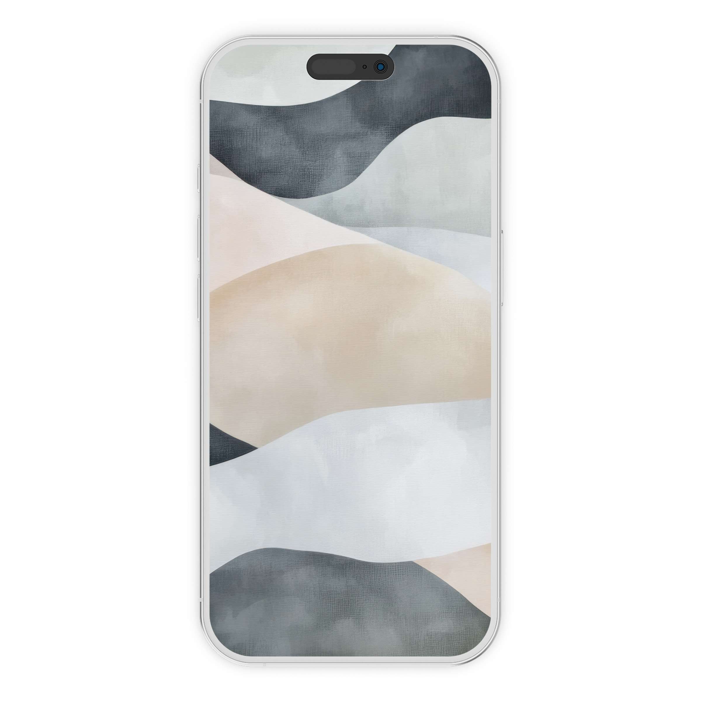 Elegant abstract iPhone wallpaper with soft, flowing textures in muted shades offers a calm phone background as a digital download