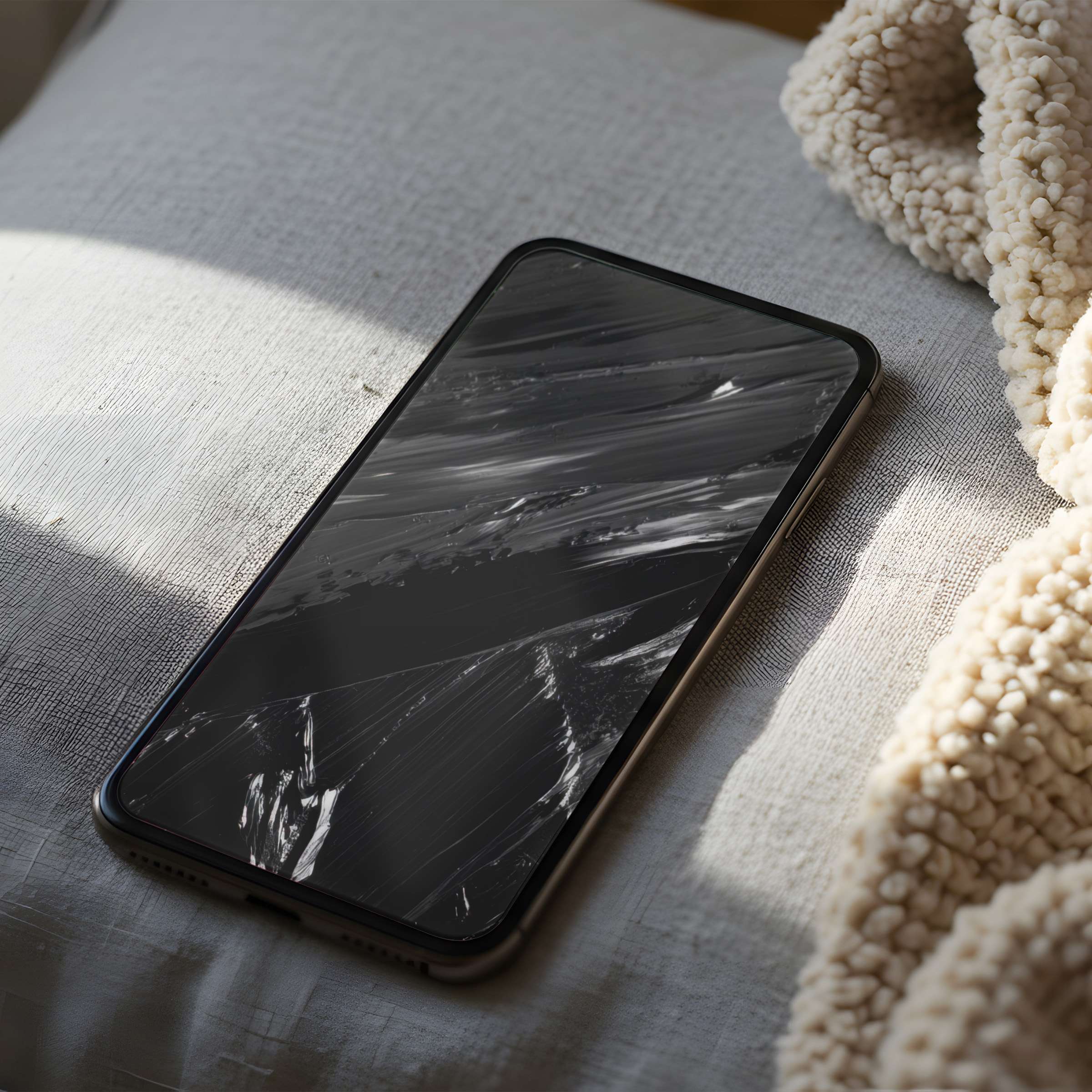 Elegant black and white abstract phone wallpaper in high resolution enhances calm on both iPhone and Android phones suitable for digital download