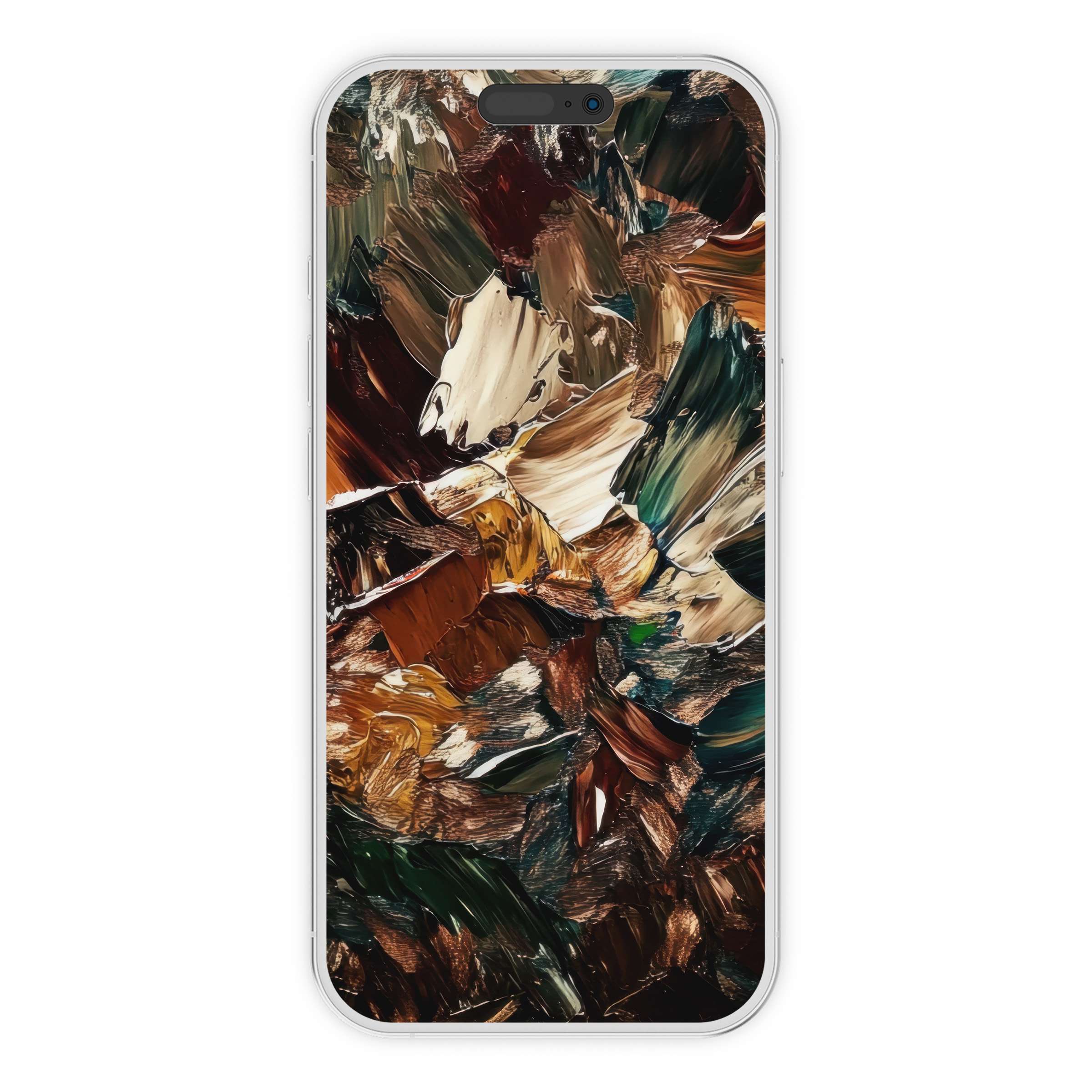 Elegant abstract iPhone wallpaper featuring earthy tones and textured brushstrokes, perfect for phone backgrounds and digital download
