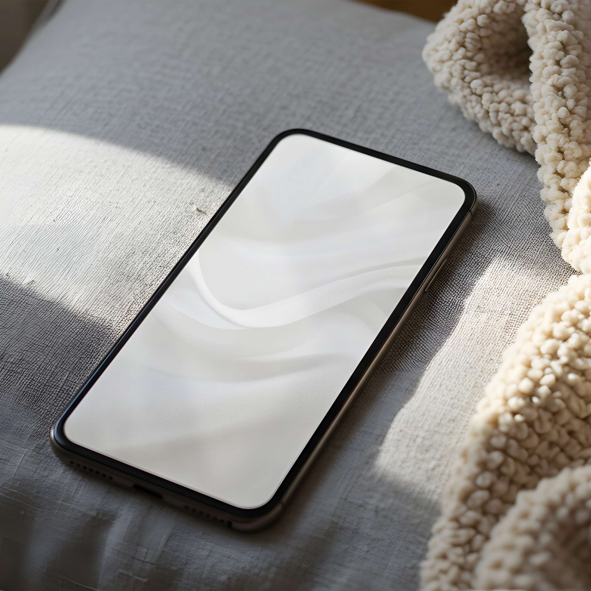 Elegant white abstract phone wallpaper evoking calmness in high resolution for iPhone and Android digital download perfect for any space