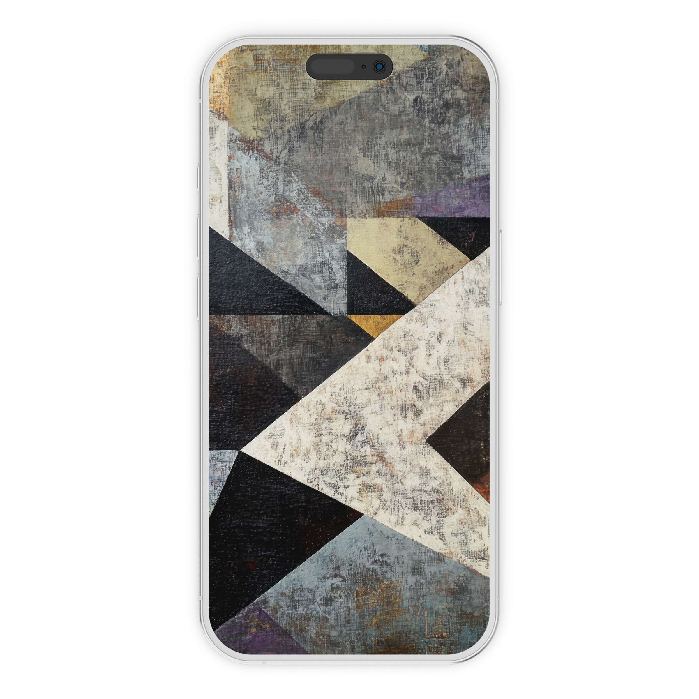 Elegant abstract iPhone wallpaper with geometric textures in earthy tones for a serene phone background digital download option