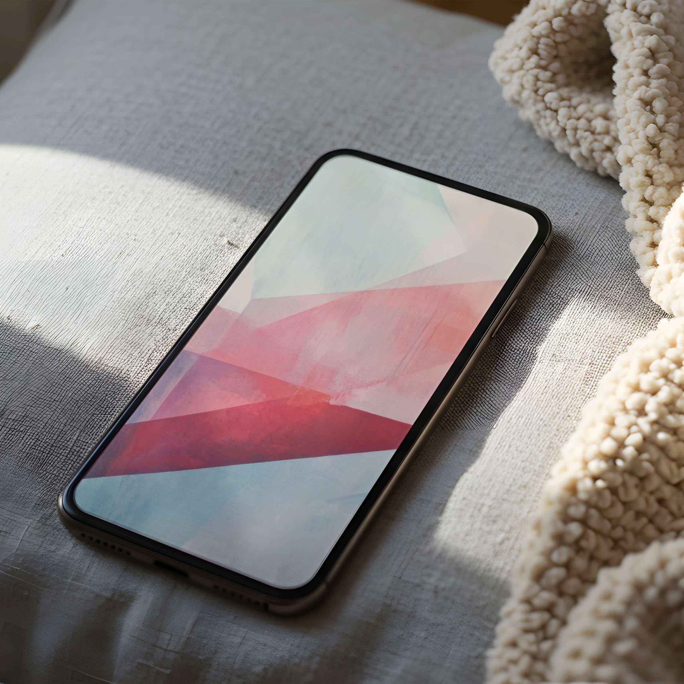 Elegant phone wallpaper with soft pink and blue abstract design on a high-resolution screen, perfect for iPhone and Android download