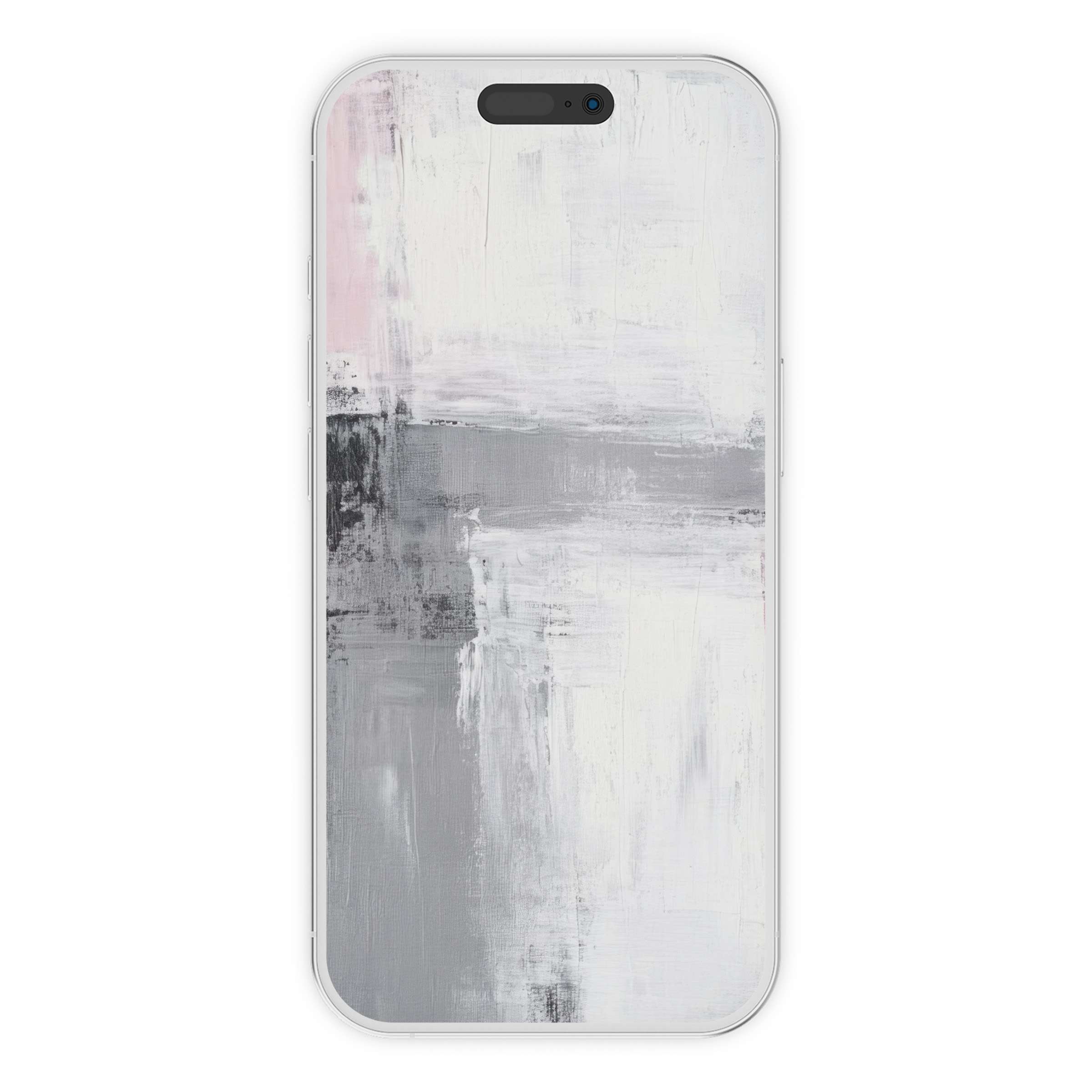 Elegant abstract iPhone wallpaper in soft pink, gray, and white tones digital download for inspiring phone background and artful style