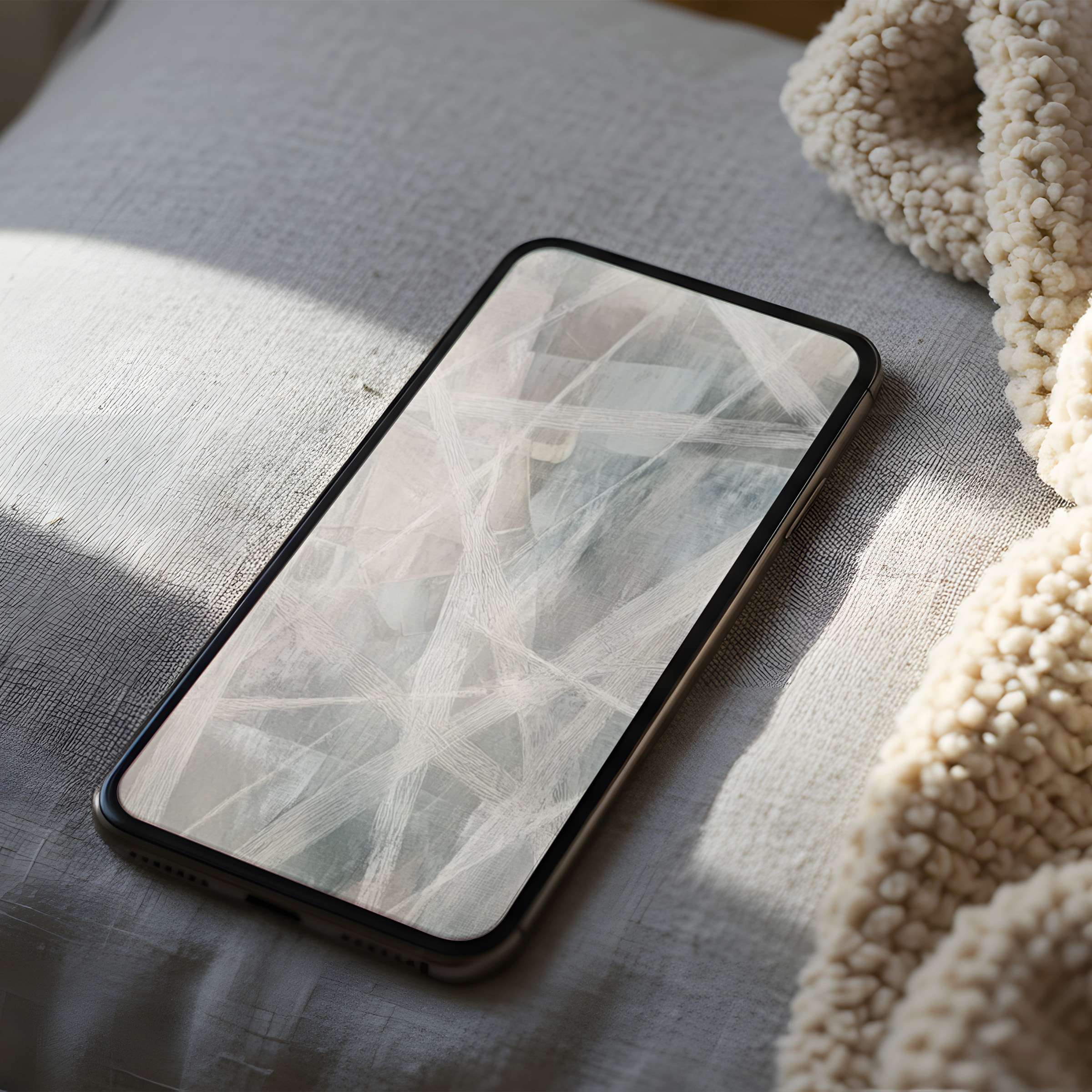Elegant abstract phone wallpaper featuring soft, muted tones and delicate lines perfect for iPhone high resolution digital download