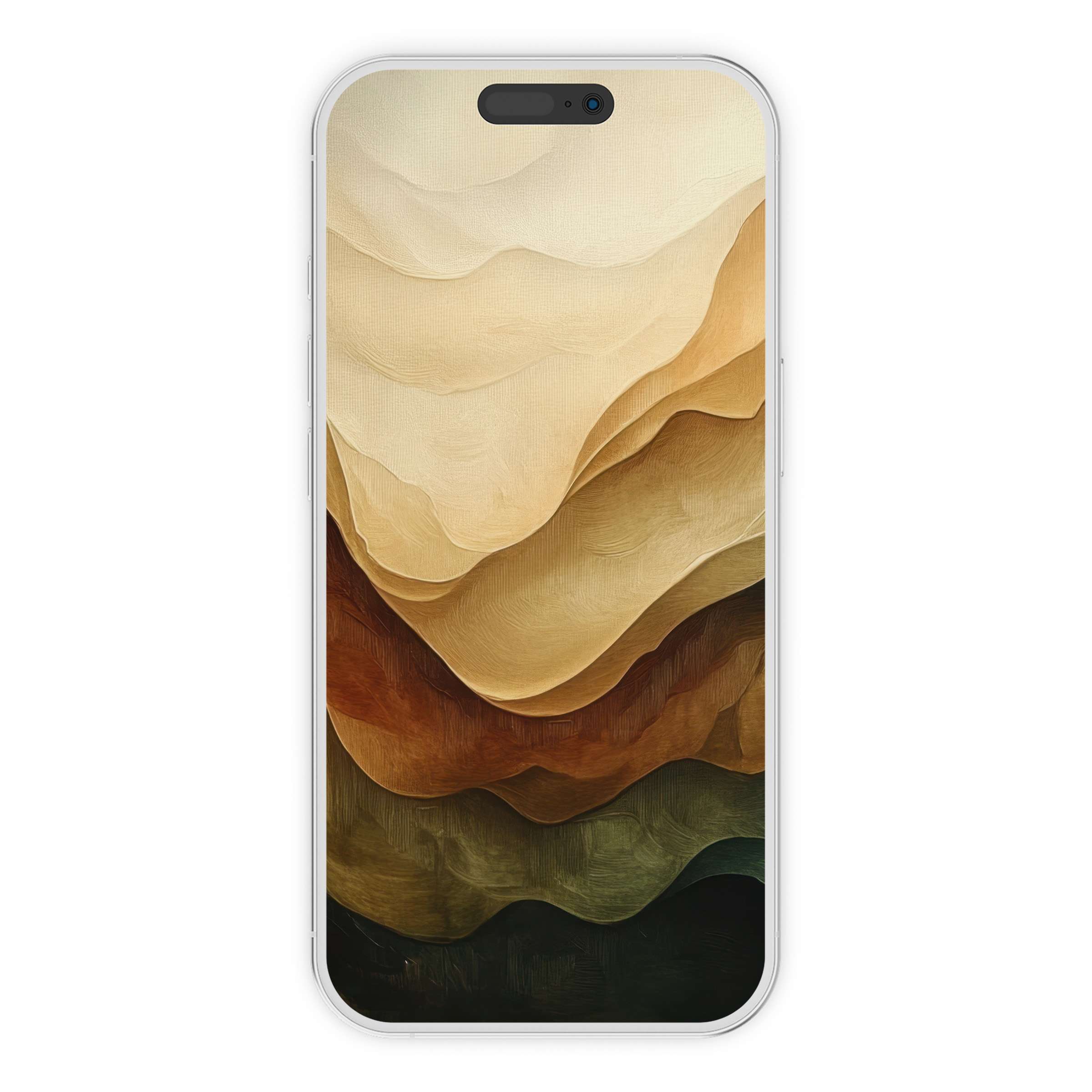 Elegant abstract iPhone wallpaper in warm earth tones with flowing textures offers a tranquil phone background for digital download