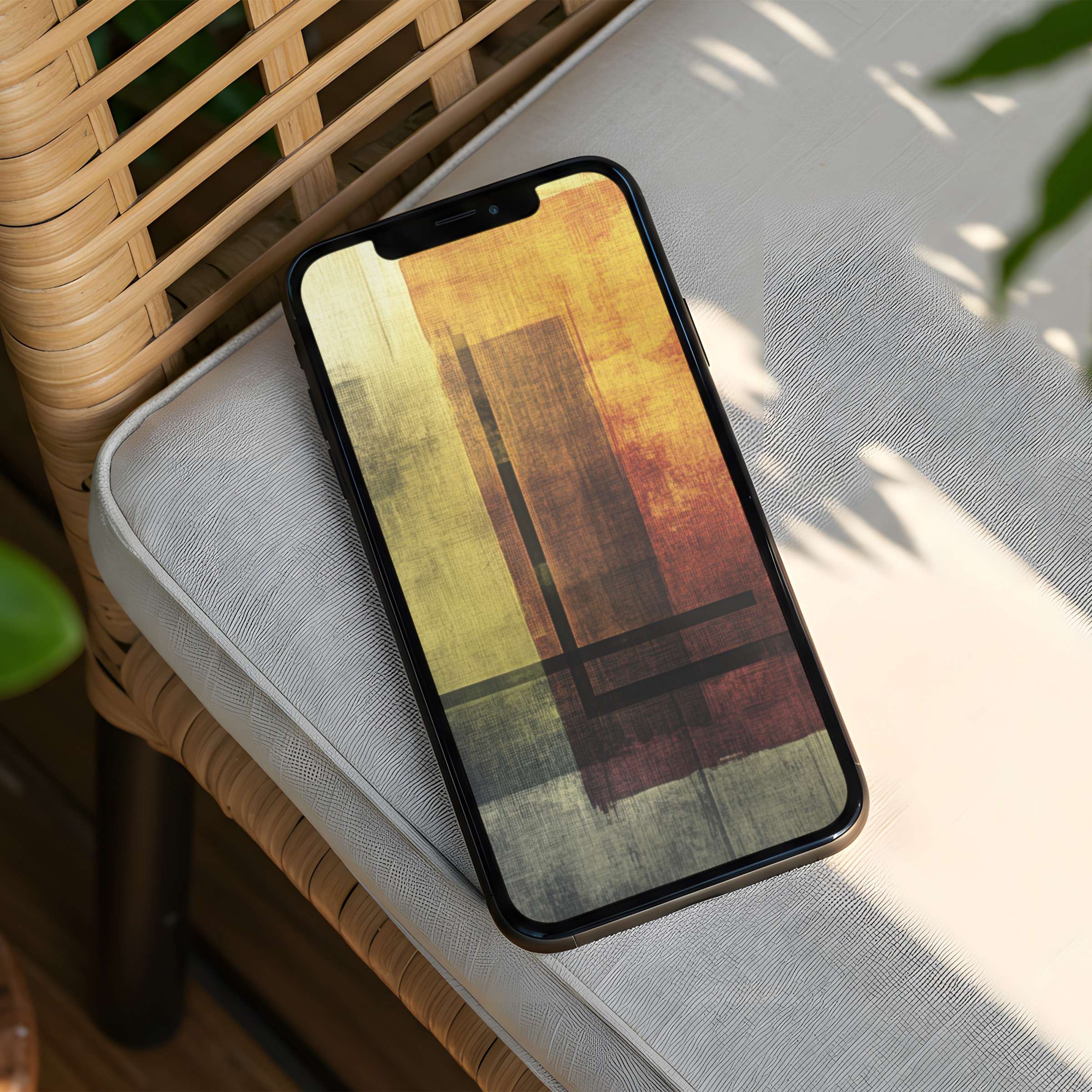 Elegant abstract iPhone background in warm autumn tones for instant download inspires calm and fits all phone screens perfectly