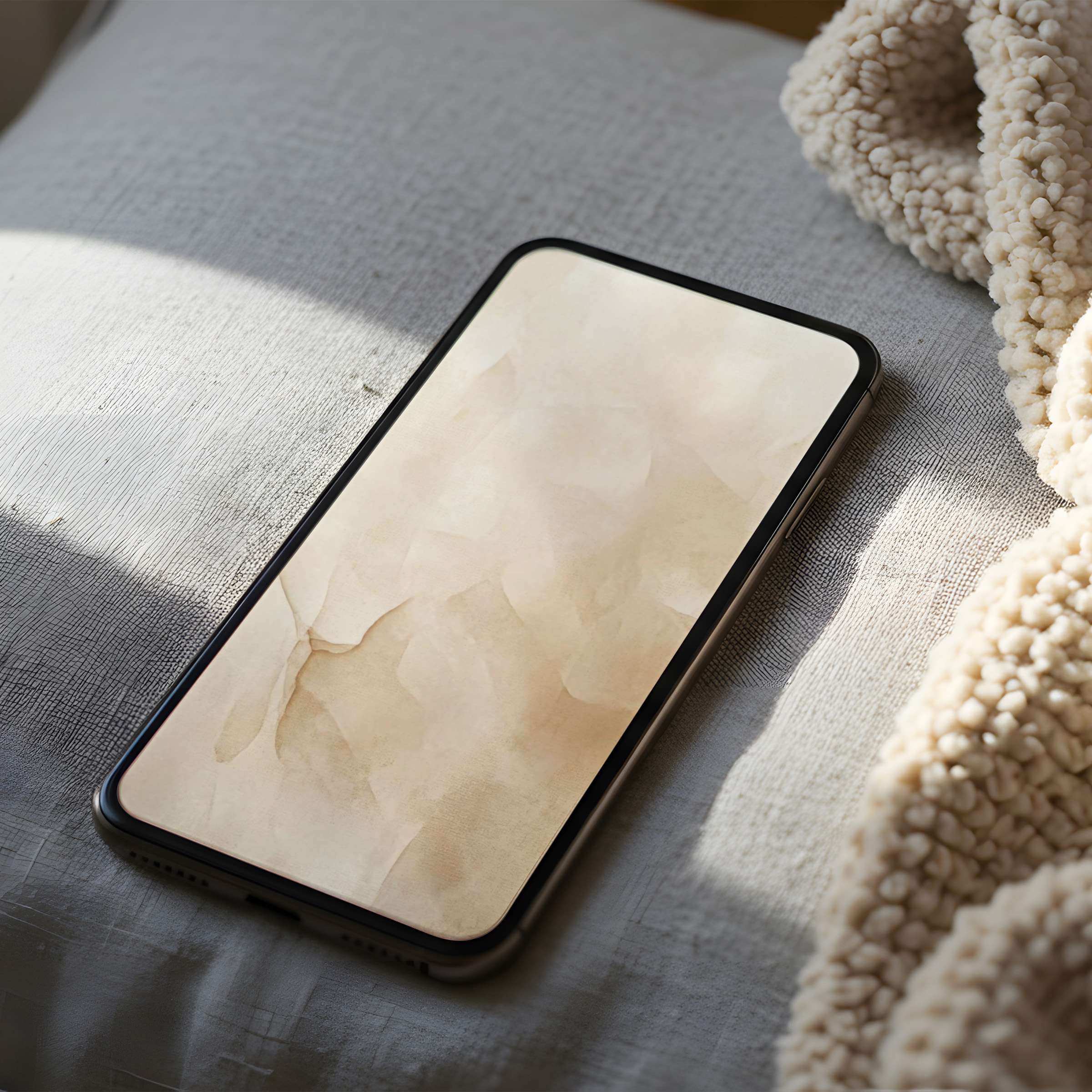 Elegant beige abstract phone wallpaper for iPhone and android offers a serene high-resolution digital download for mindful aesthetics