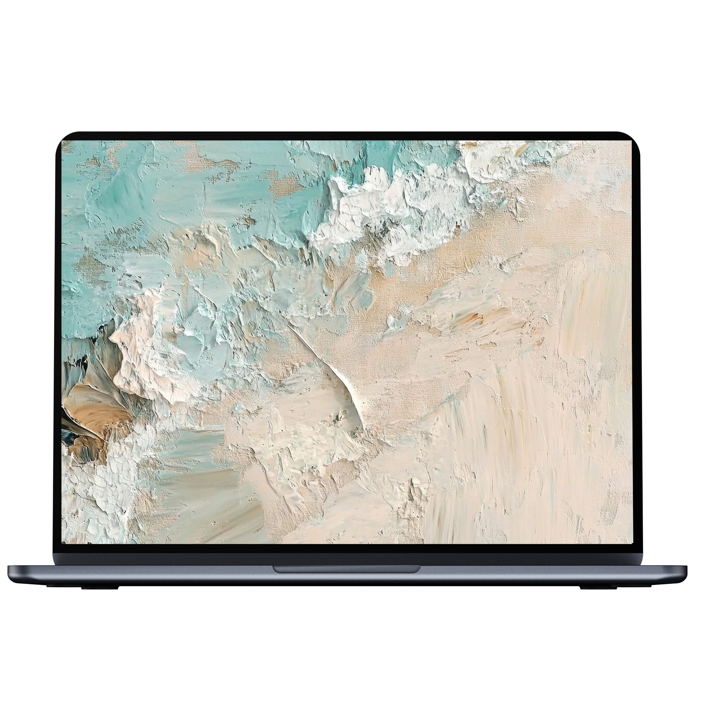 Elegant beach desktop wallpaper in soft pastels enhances calm, mindfulness on your PC, laptop, Mac digital download to inspire