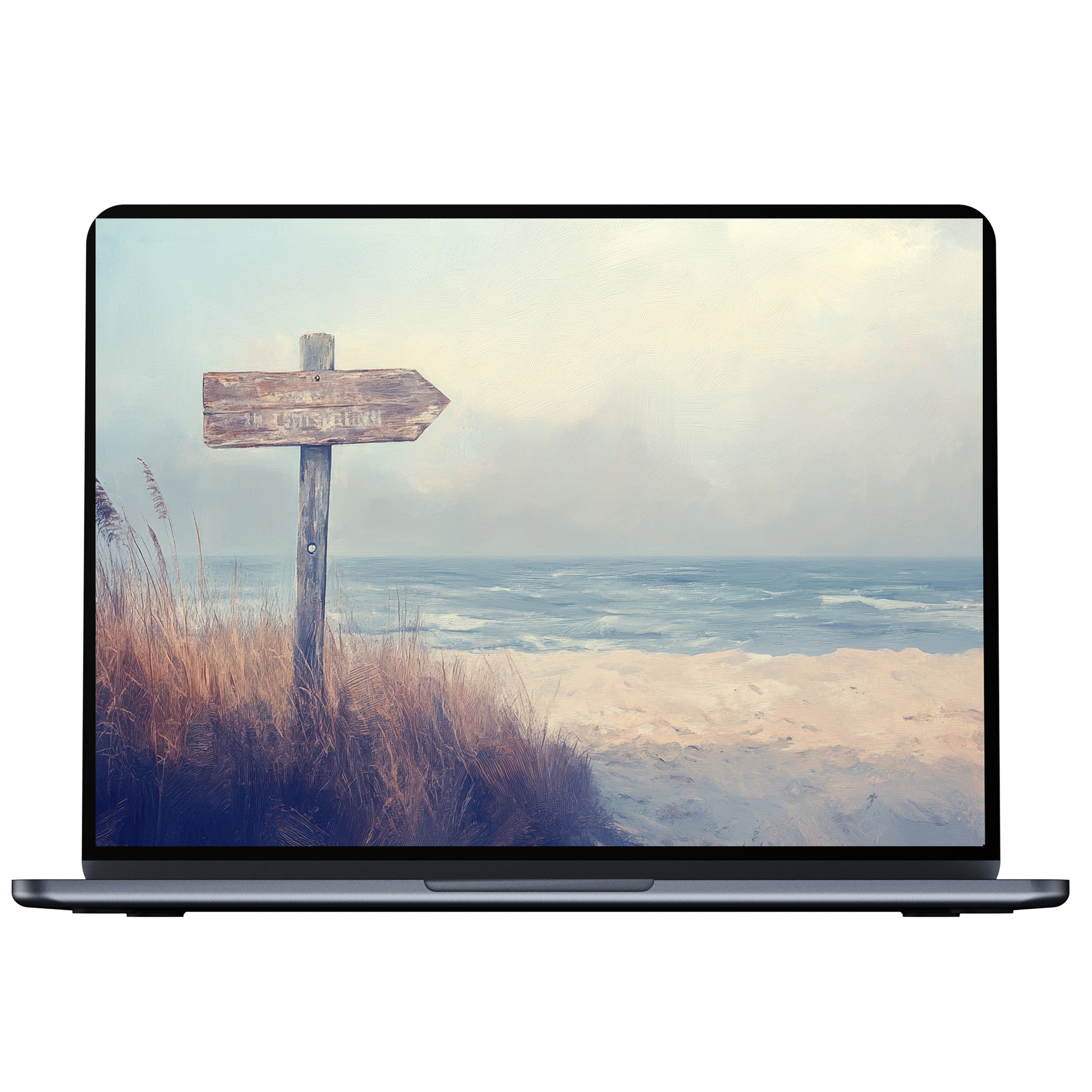 Beach desktop wallpaper digital download captures serene waves and sandy coast, perfect for your PC or laptop elegance and calm
