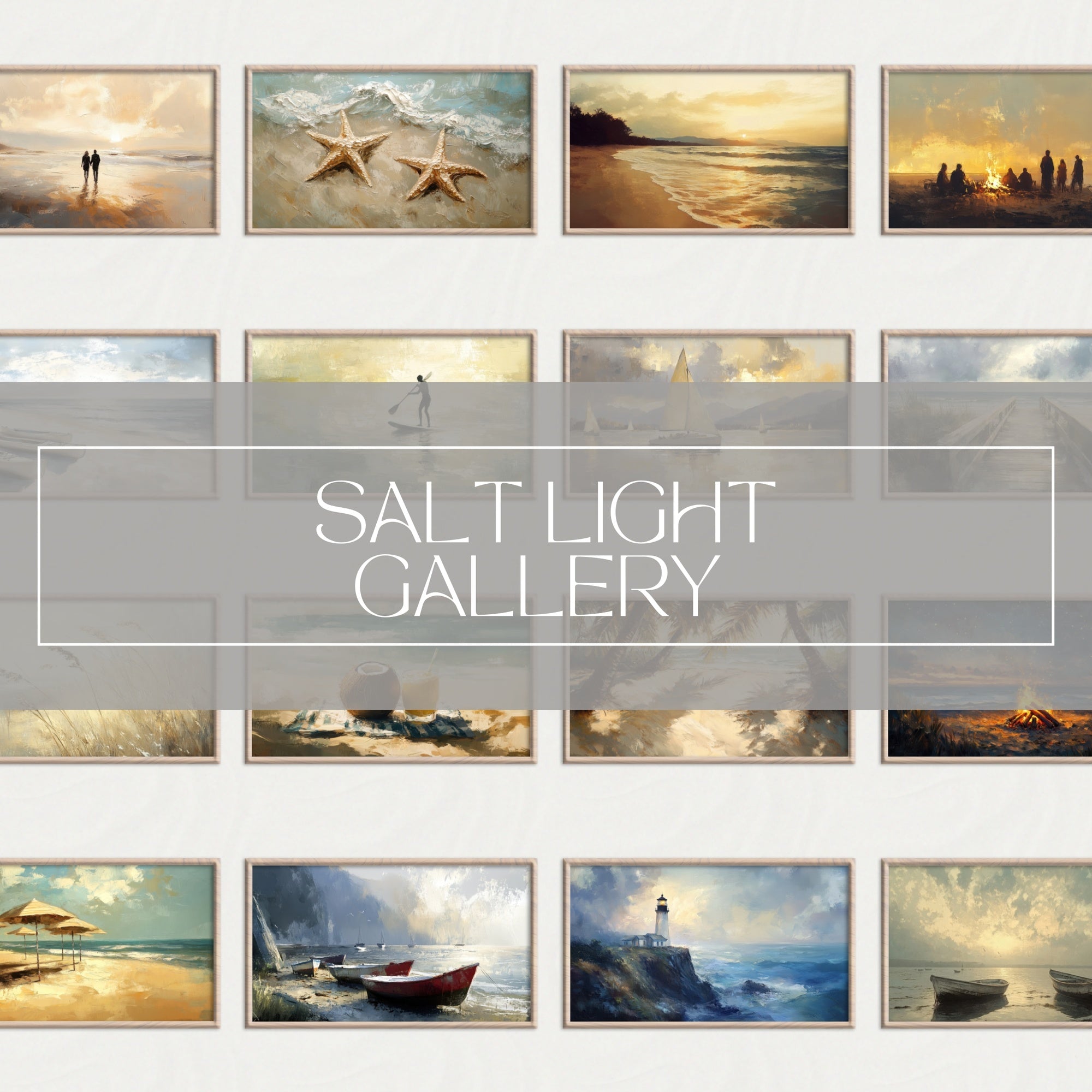 101 Beach Frame TV Art Set - digital download for Samsung Frame TV, curated seaside wall art by Gallery Flair