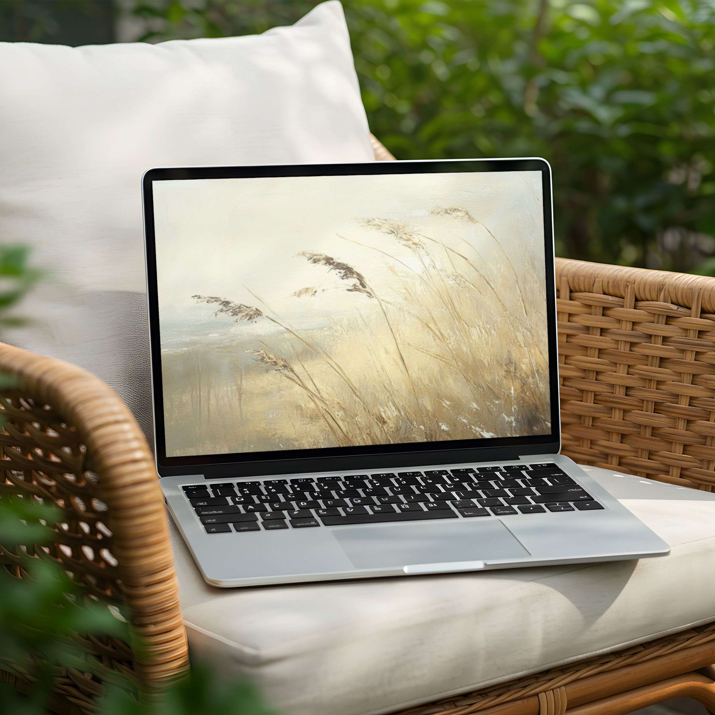 Serene desktop background for PC and Laptop featuring calming golden grasses in nature Available as an instant download for elegance