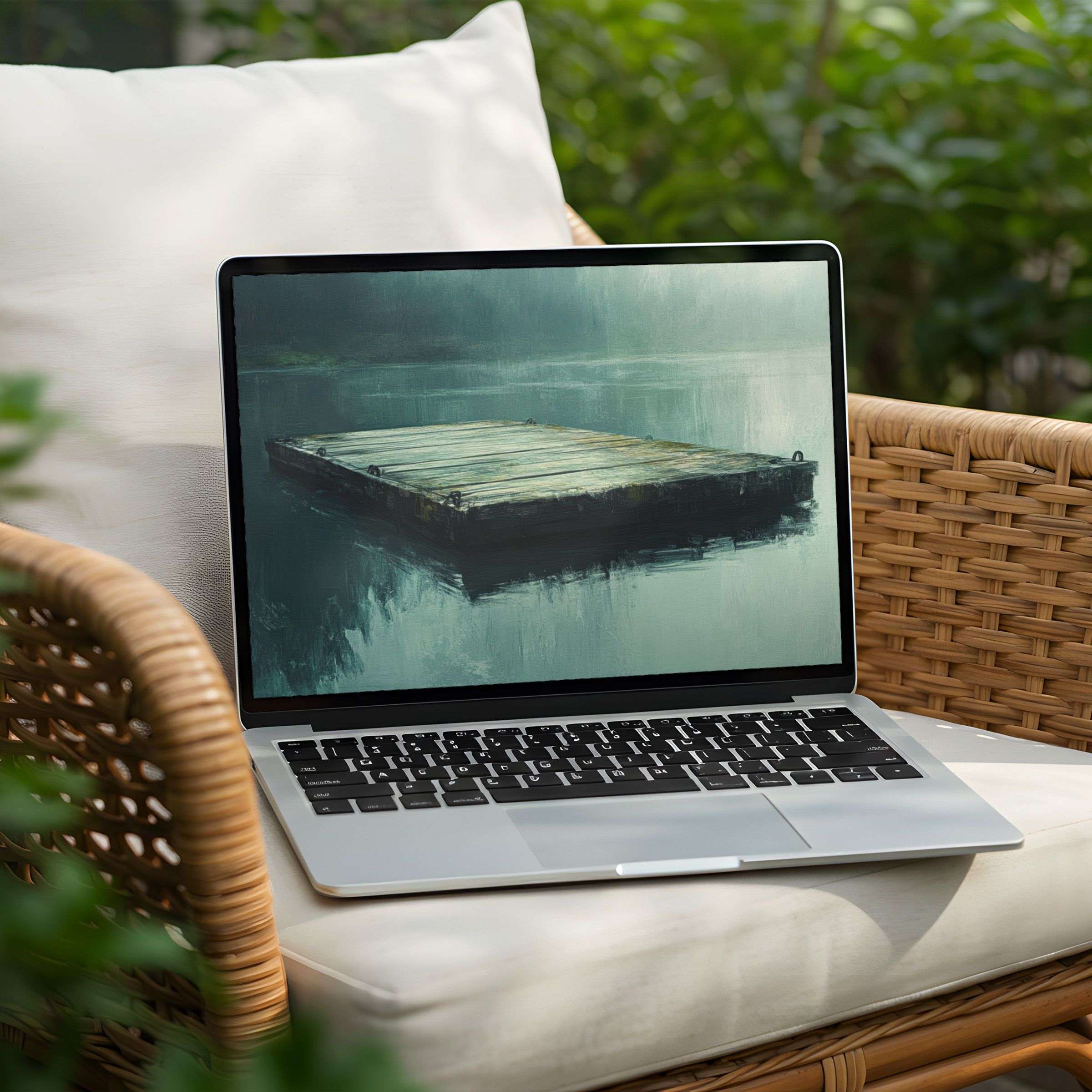 Serene lake scene digital art offers an inspiring desktop background for instant download on PC or Laptop promoting mindfulness