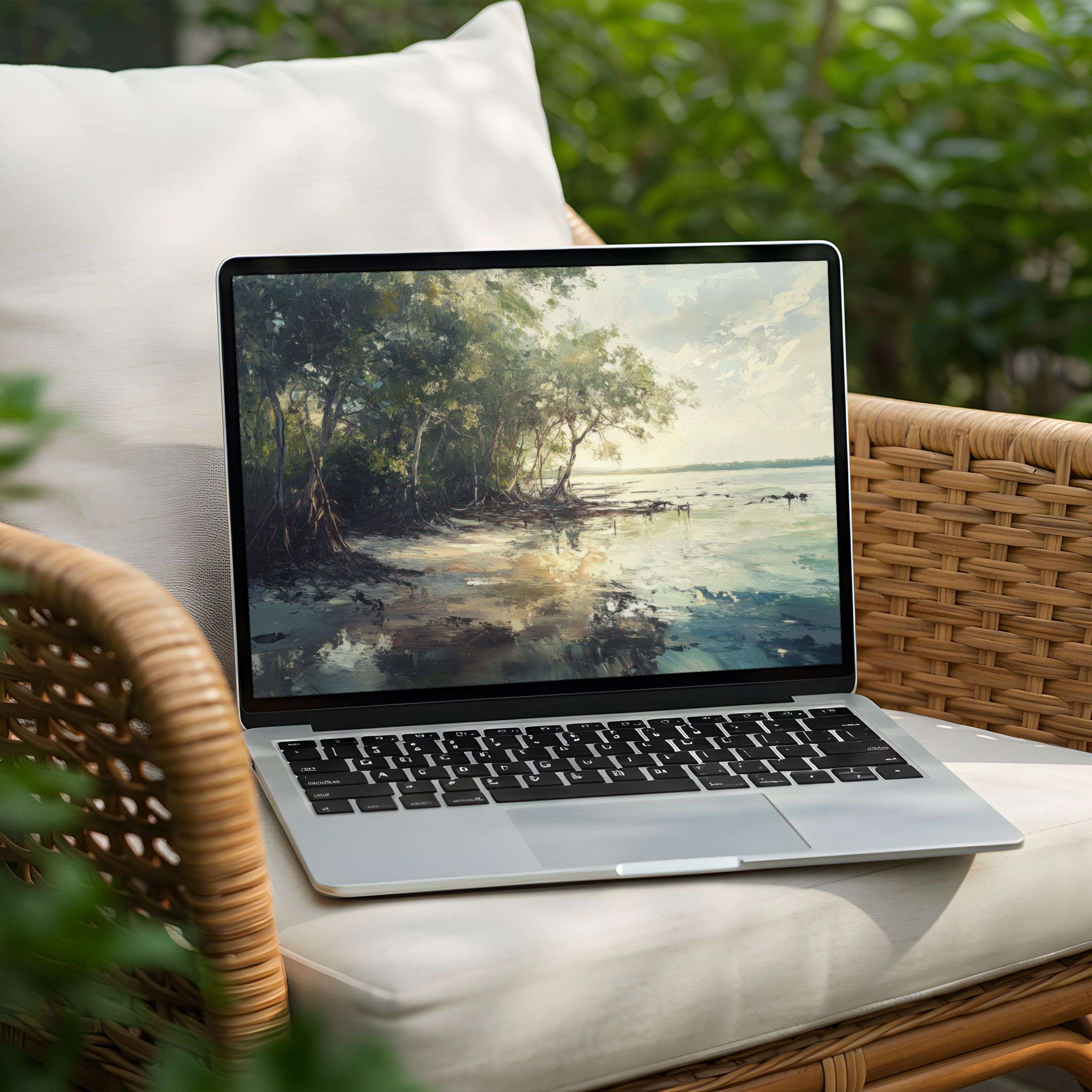 Tranquil digital art for your PC or Laptop desktop background available as an instant download enhances calm and elegance