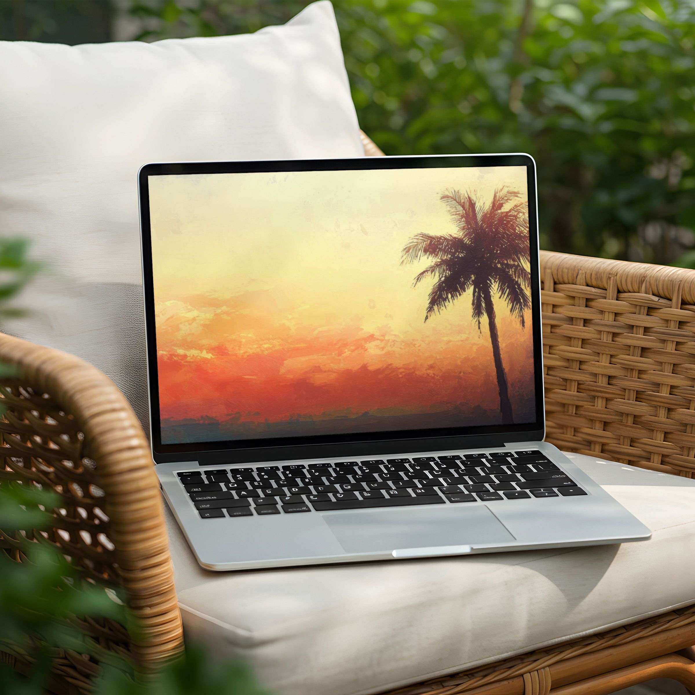 Serene palm art desktop background for PC and Laptop instant download Inspiring calm and elegance for mindful workspaces