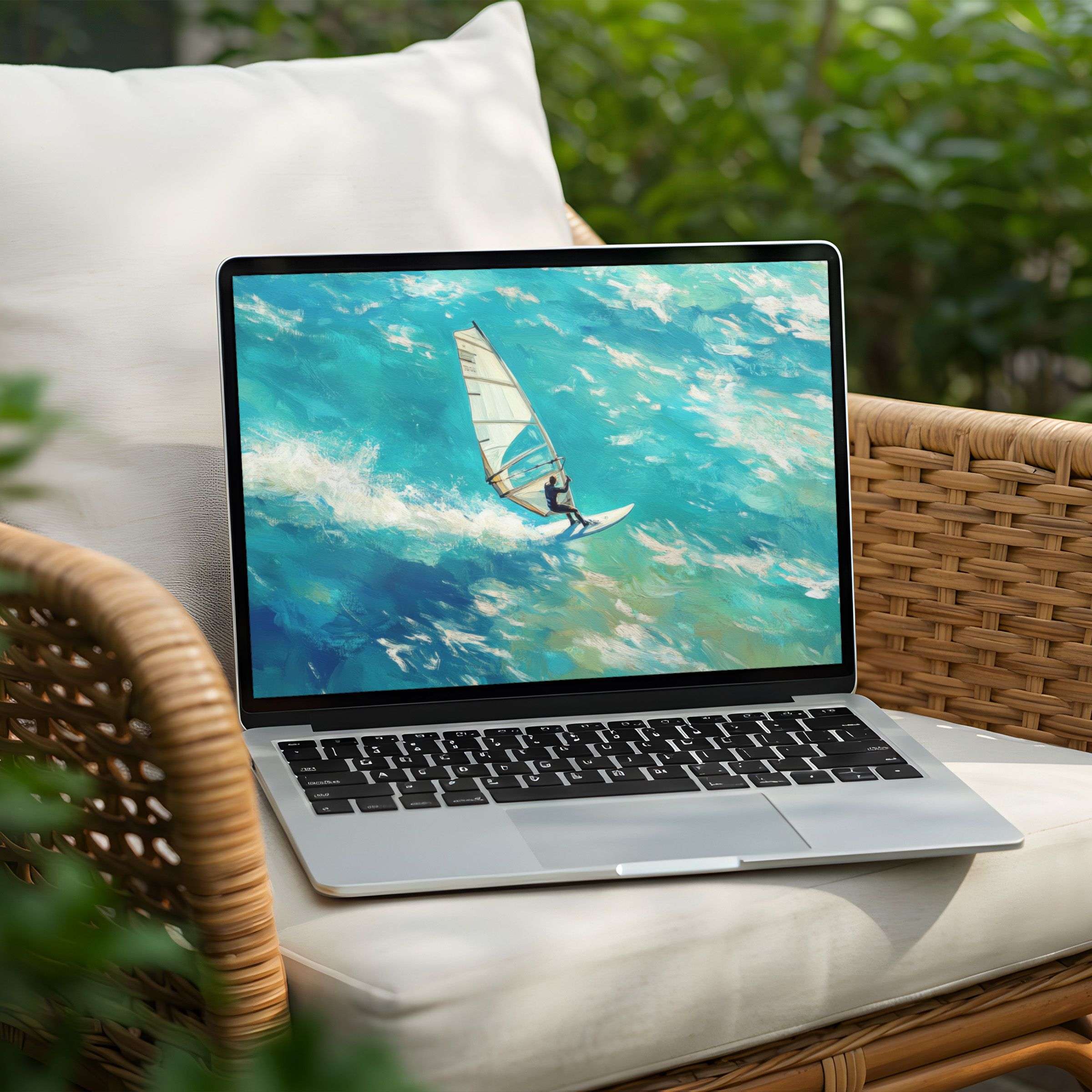 Elegant desktop background for PC and Laptop in an instant download depicting a serene ocean scene inspiring calm and mindfulness