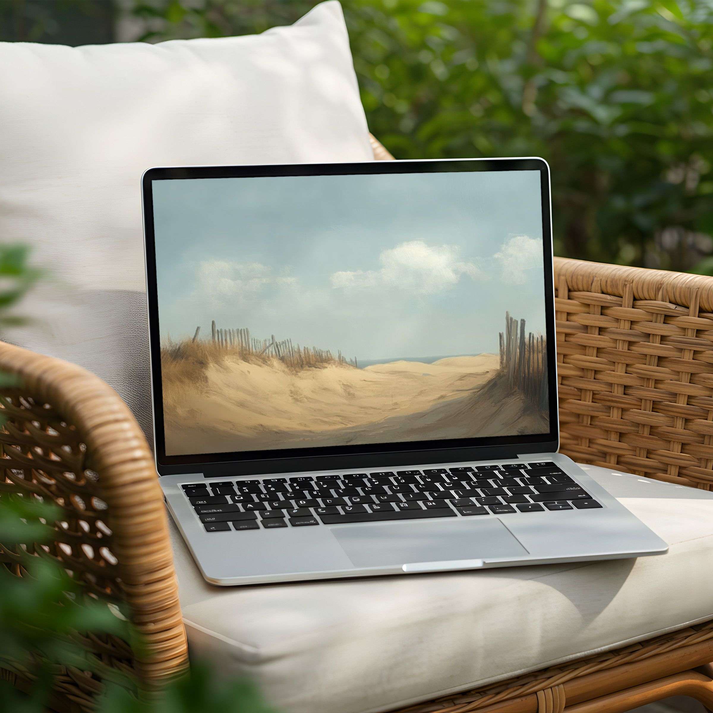 Serene desert landscape desktop background for PC and Laptop instant download inspires calm elegance and mindful creativity