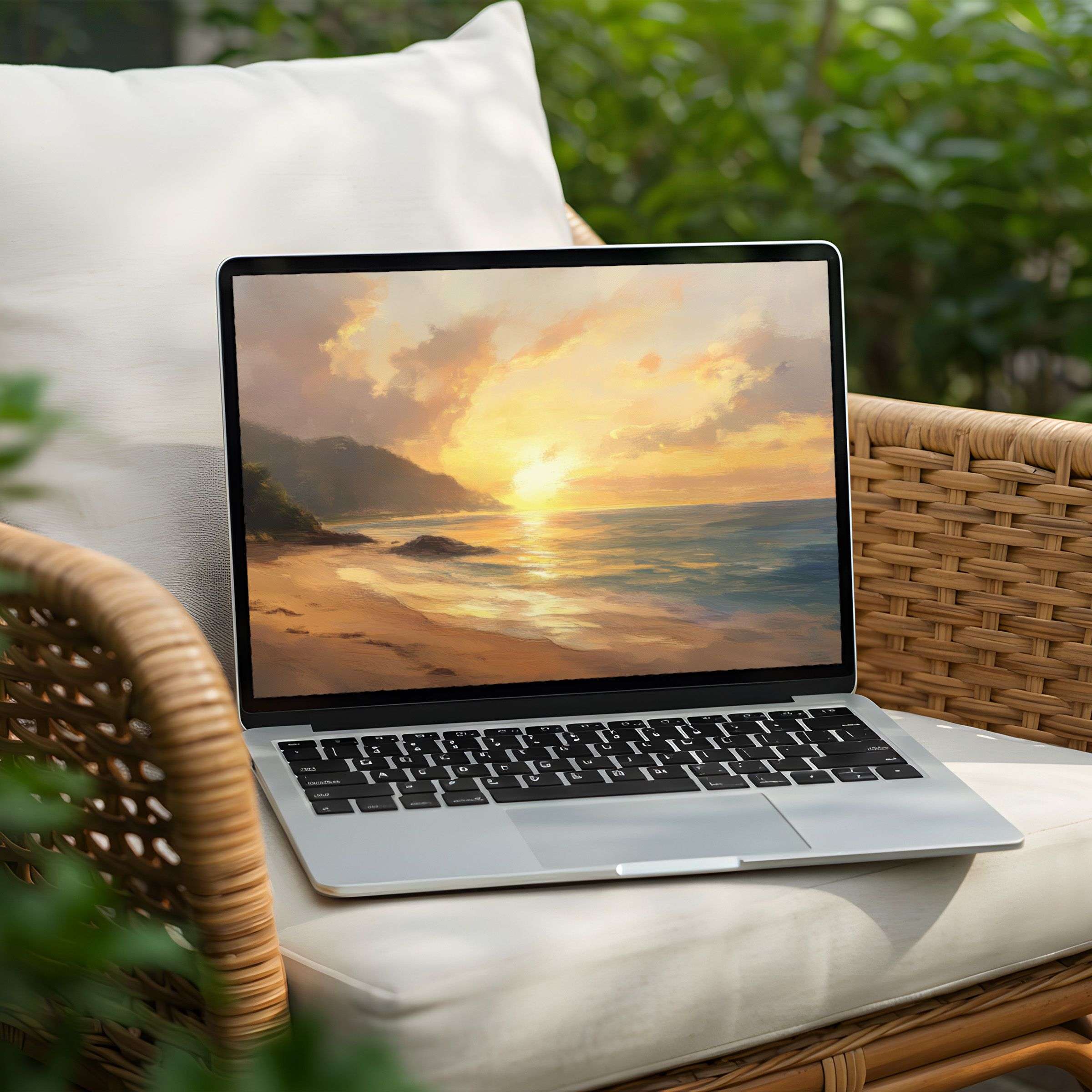 Elevate your PC and Laptop with this inspiring sunset sea desktop background, available for instant download, offering calm elegance