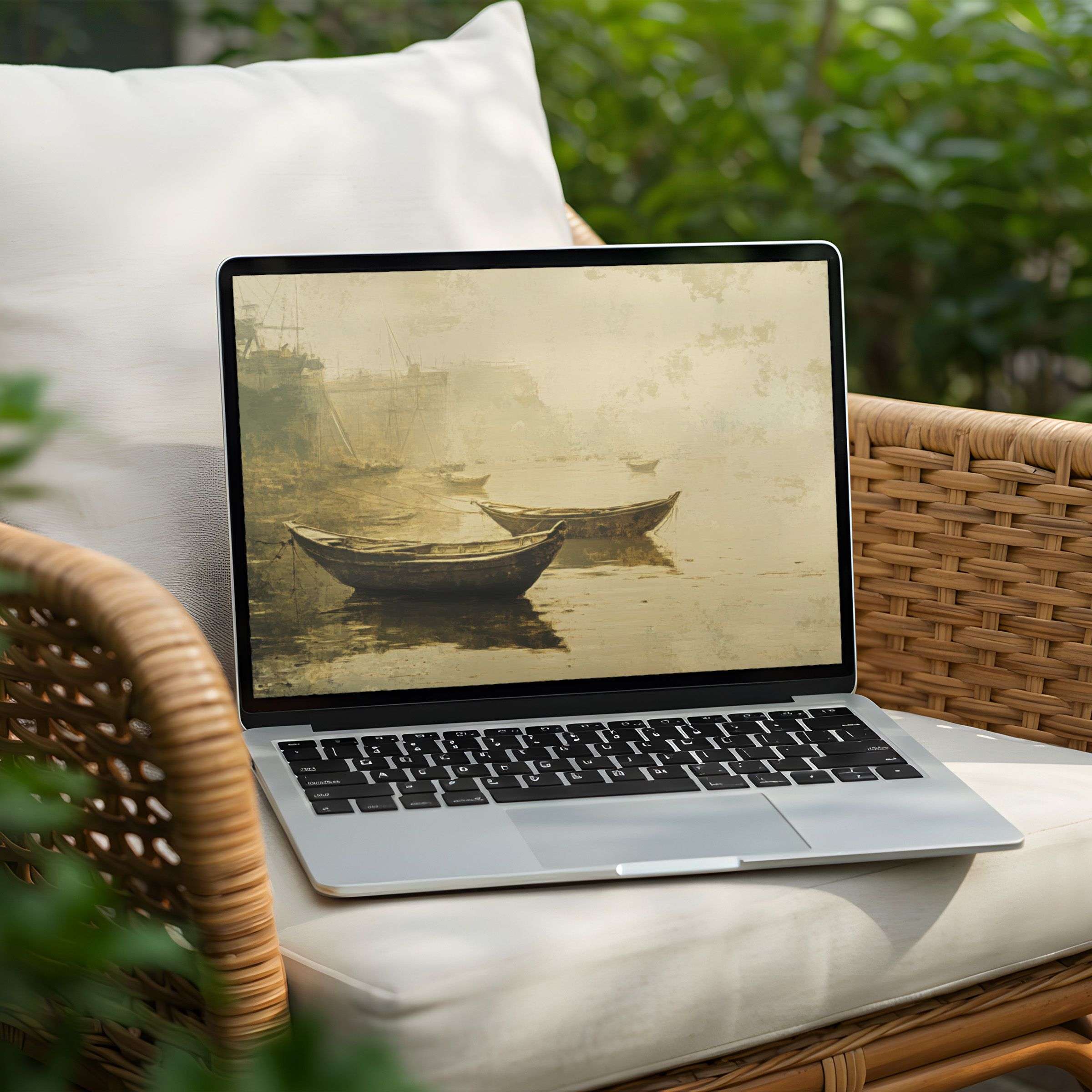 Instant download serene desktop background for PC or Laptop featuring peaceful boats on calm waters inspiring mindfulness