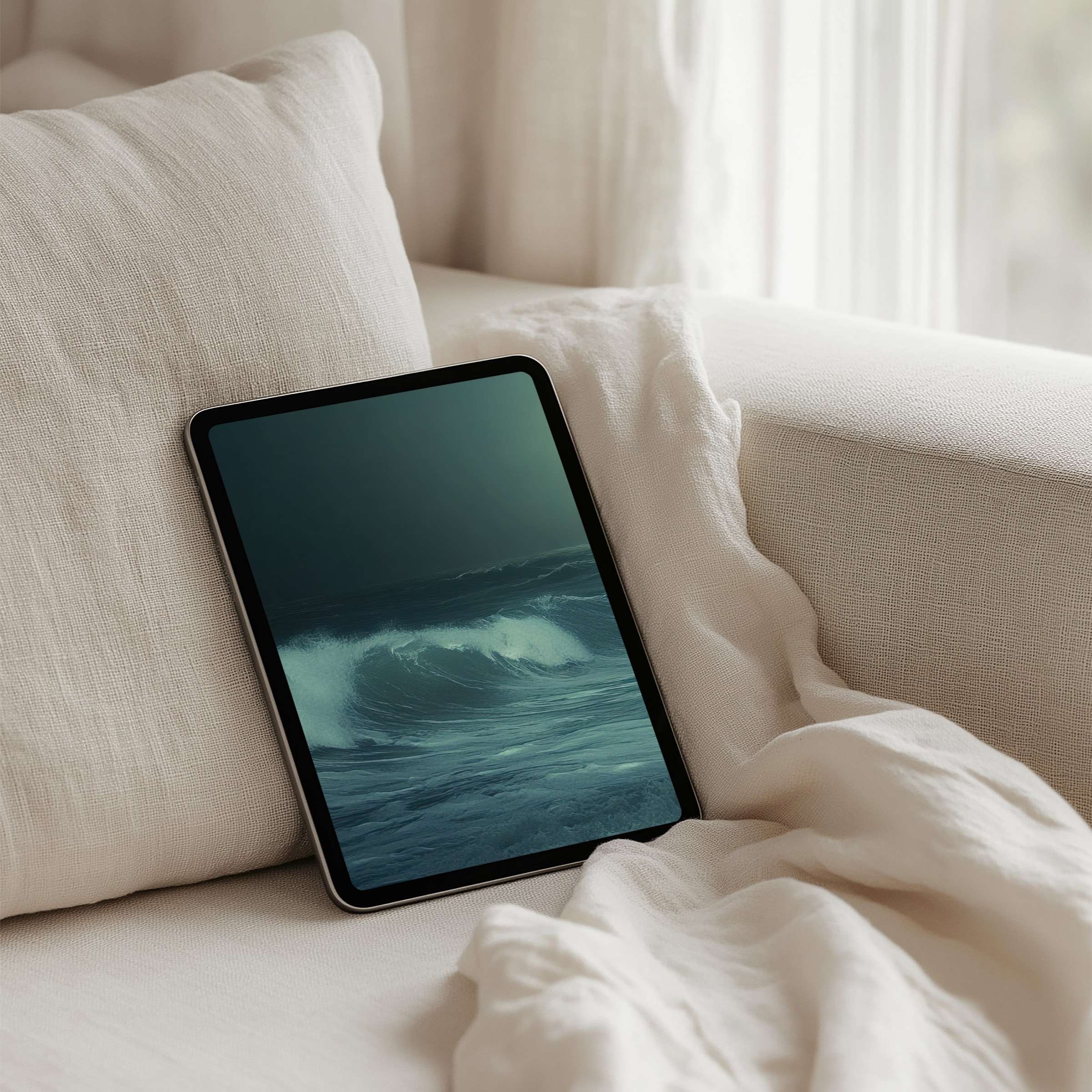 Elegant ocean wave iPad background evokes calm and inspiration for your tablet instant download fits Samsung Android devices