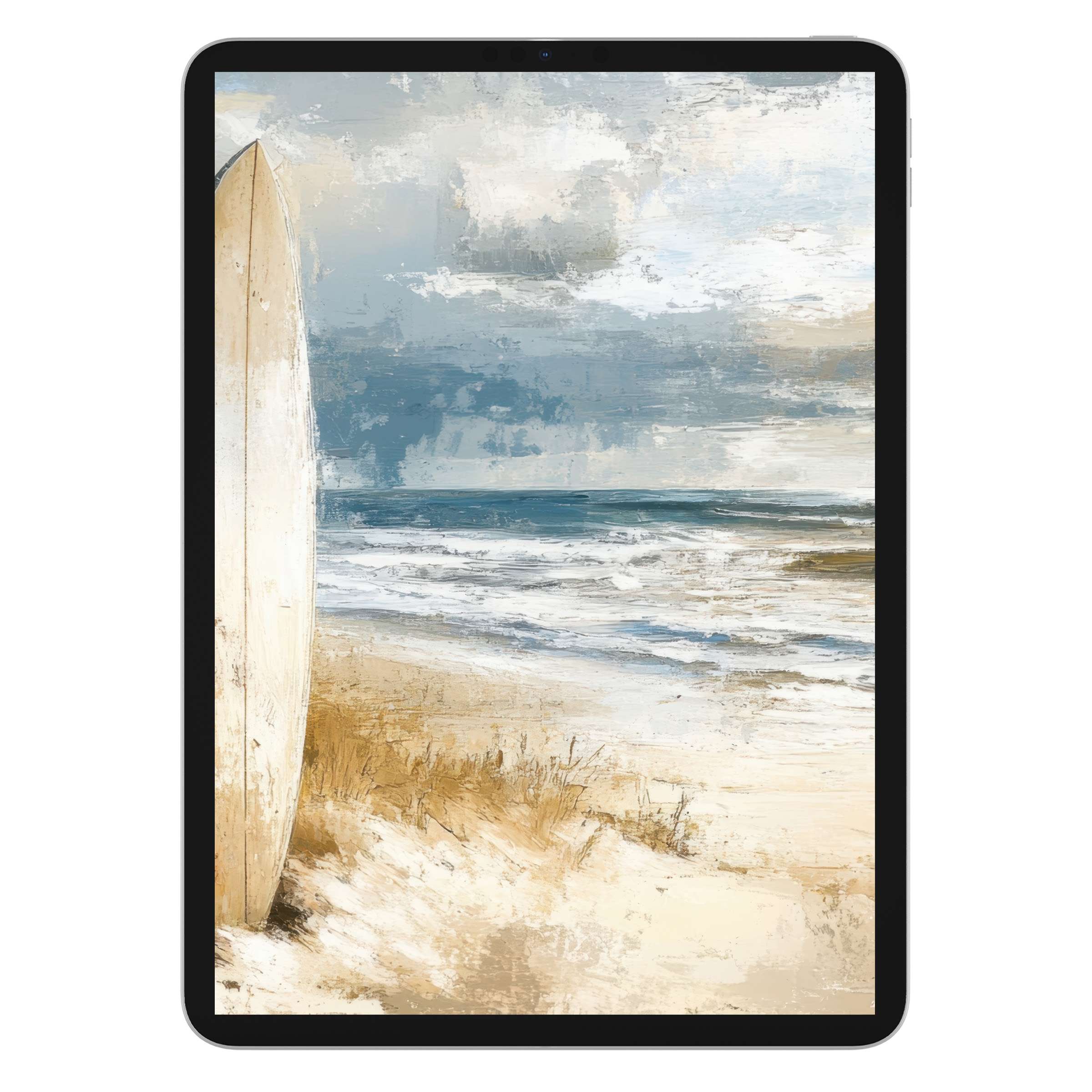 Beach iPad wallpaper offering a serene digital download featuring a textured coastal background perfect for any tablet use
