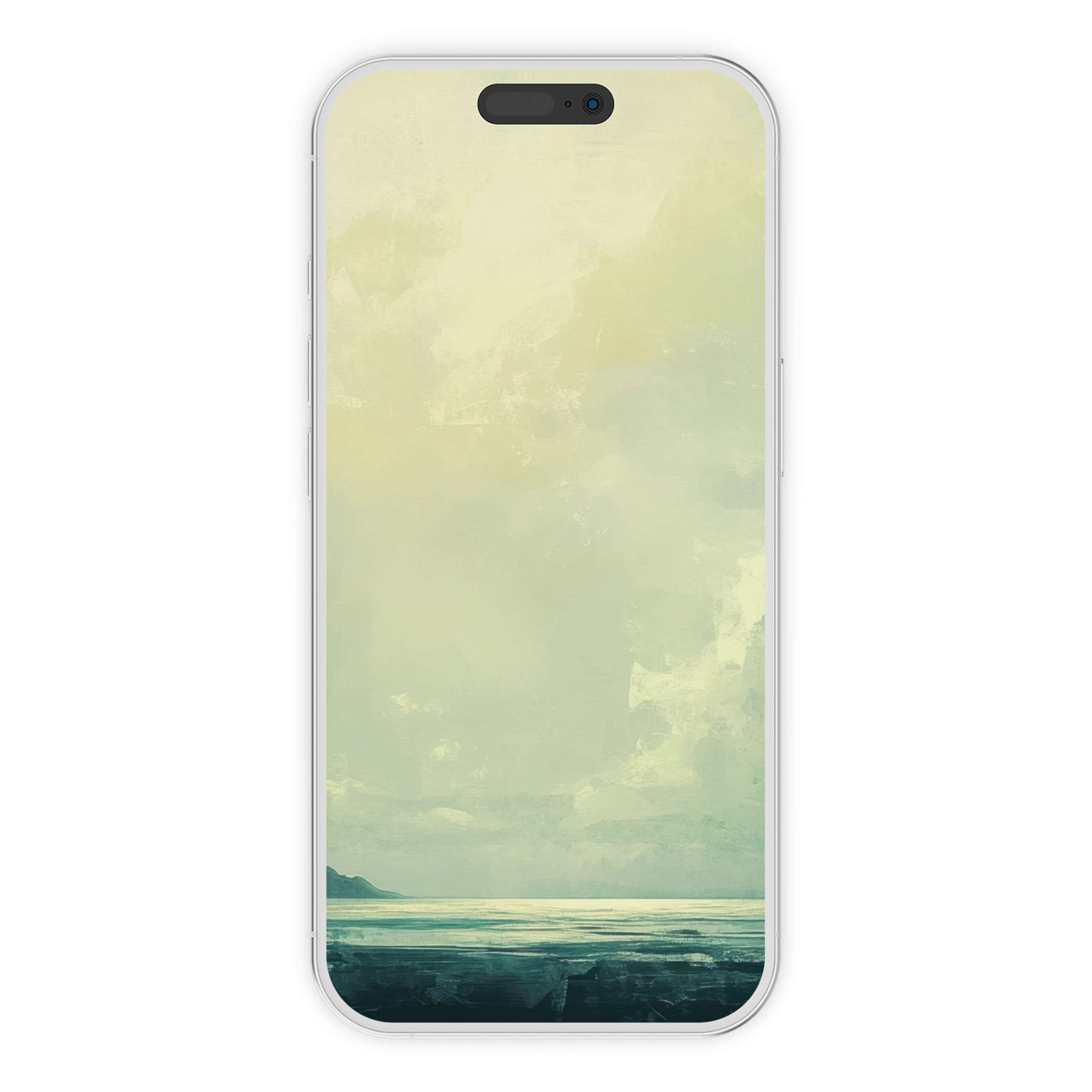 Elegant beach iPhone wallpaper digital download with calming pastel tones, ideal phone background for artistic serenity on Android and iPhone