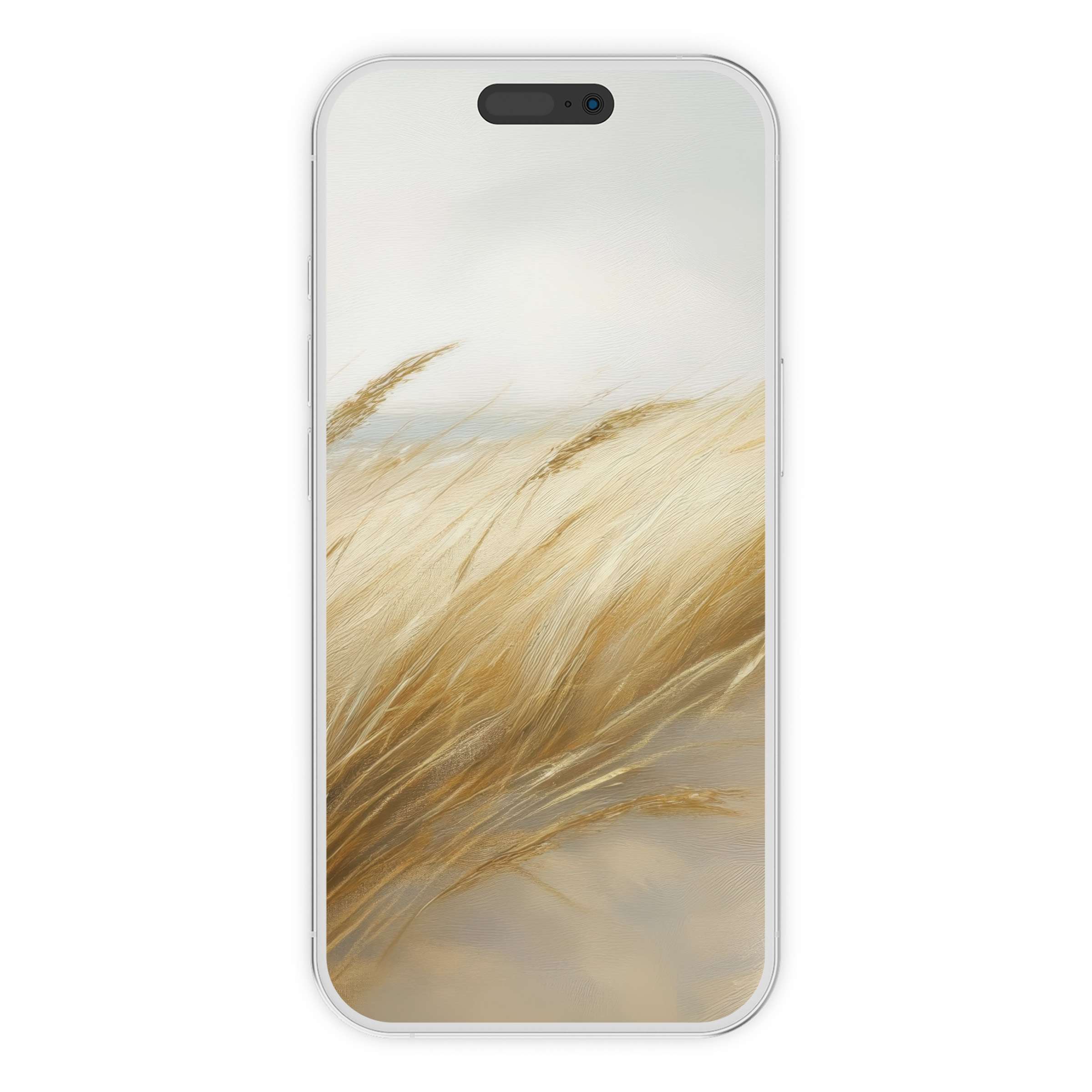 Soft, golden beach iPhone wallpaper evokes tranquility and elegance with a breezy background for digital download on any phone
